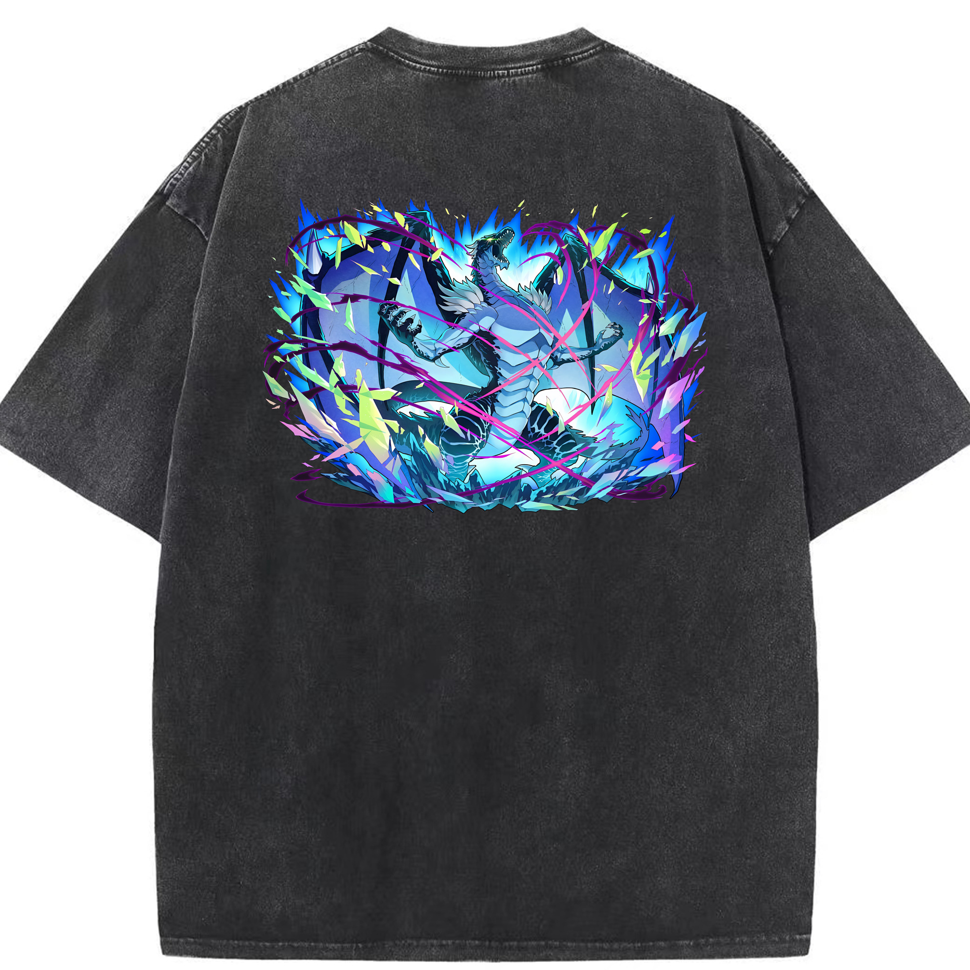 （画像用） 転スラ Regarding Reincarnated to Slime 綿100% ヴィンテージ風 半袖Tシャツ（背面プリント）