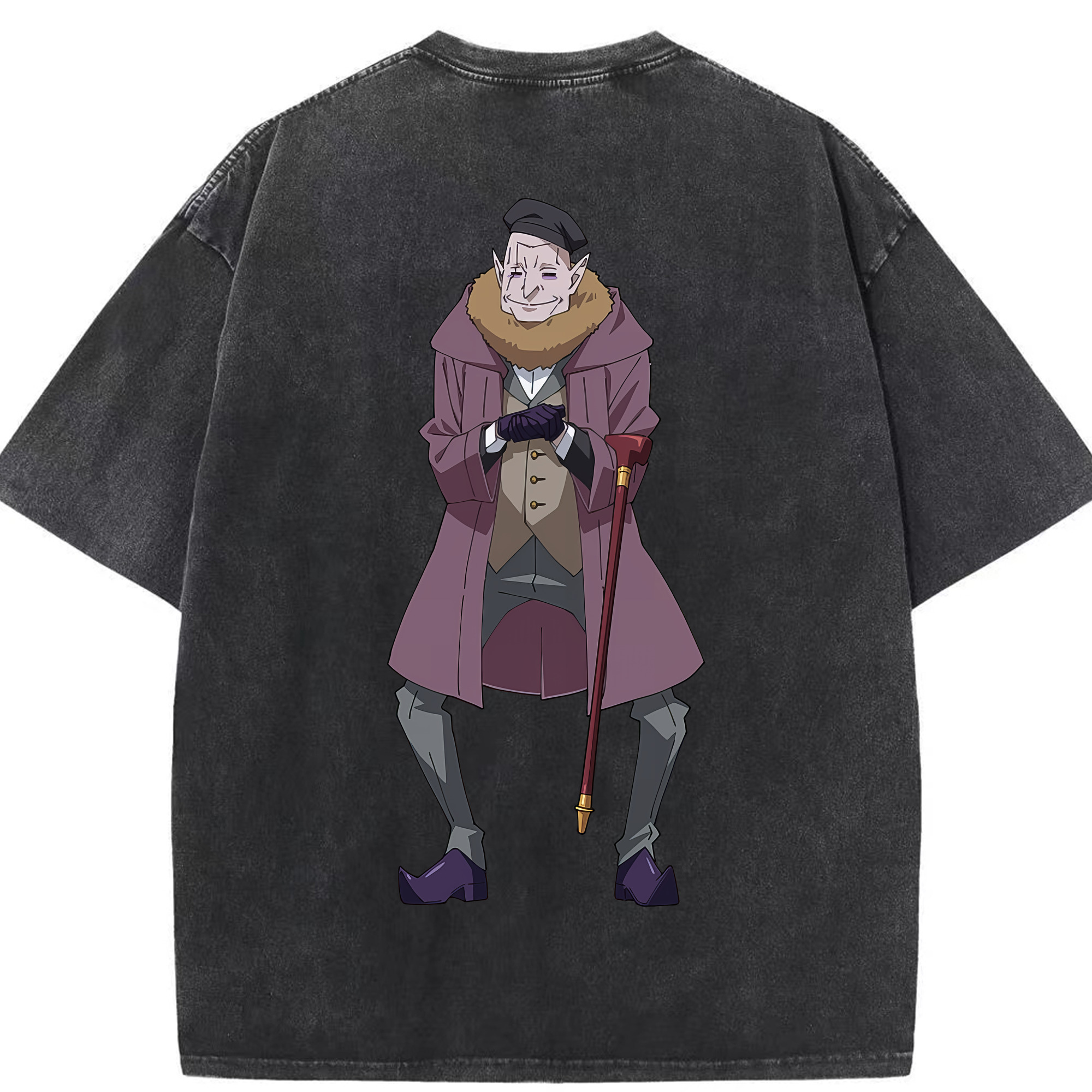 （画像用） 転スラ Regarding Reincarnated to Slime 綿100% ヴィンテージ風 半袖Tシャツ（背面プリント）