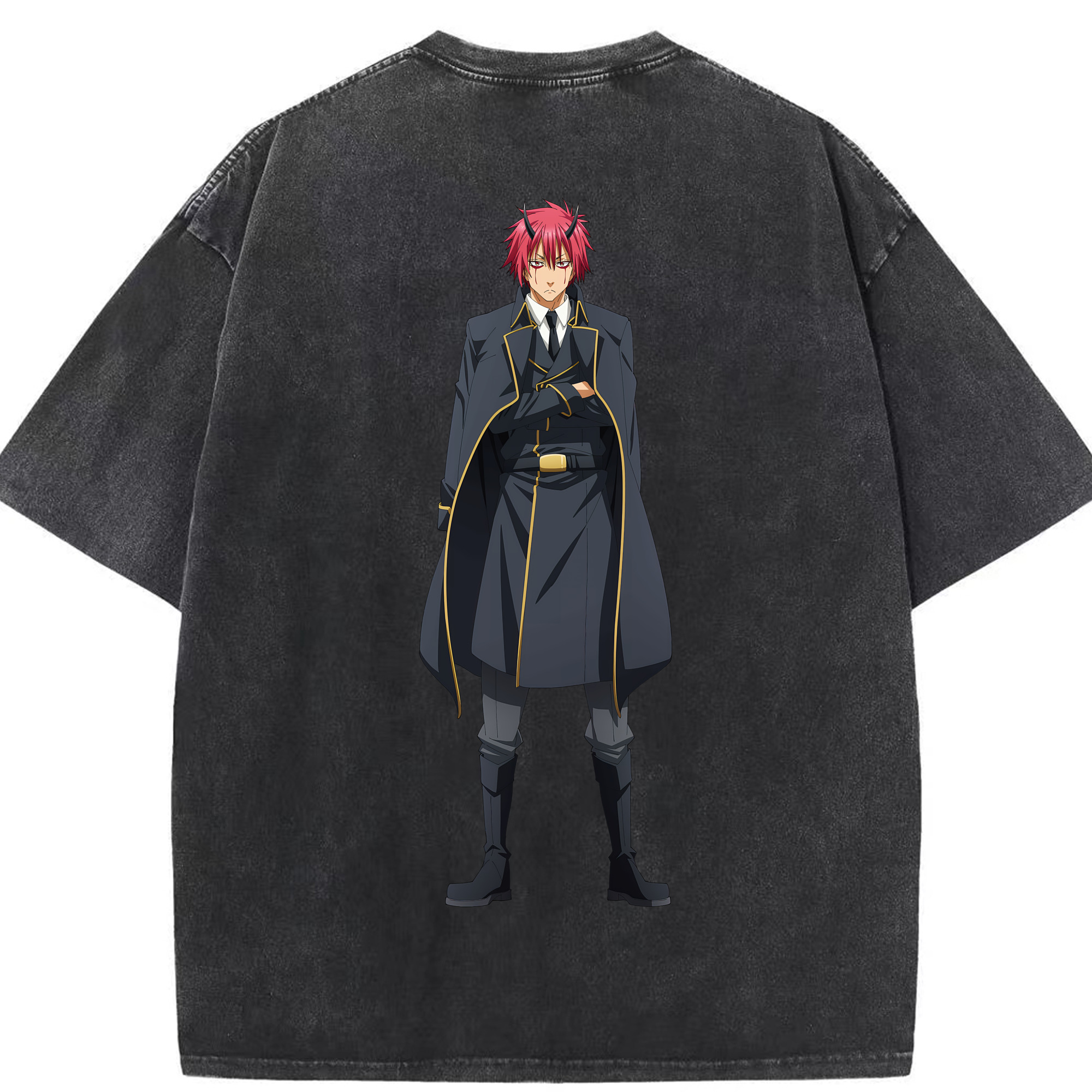 （画像用） 転スラ Regarding Reincarnated to Slime 綿100% ヴィンテージ風 半袖Tシャツ（背面プリント）