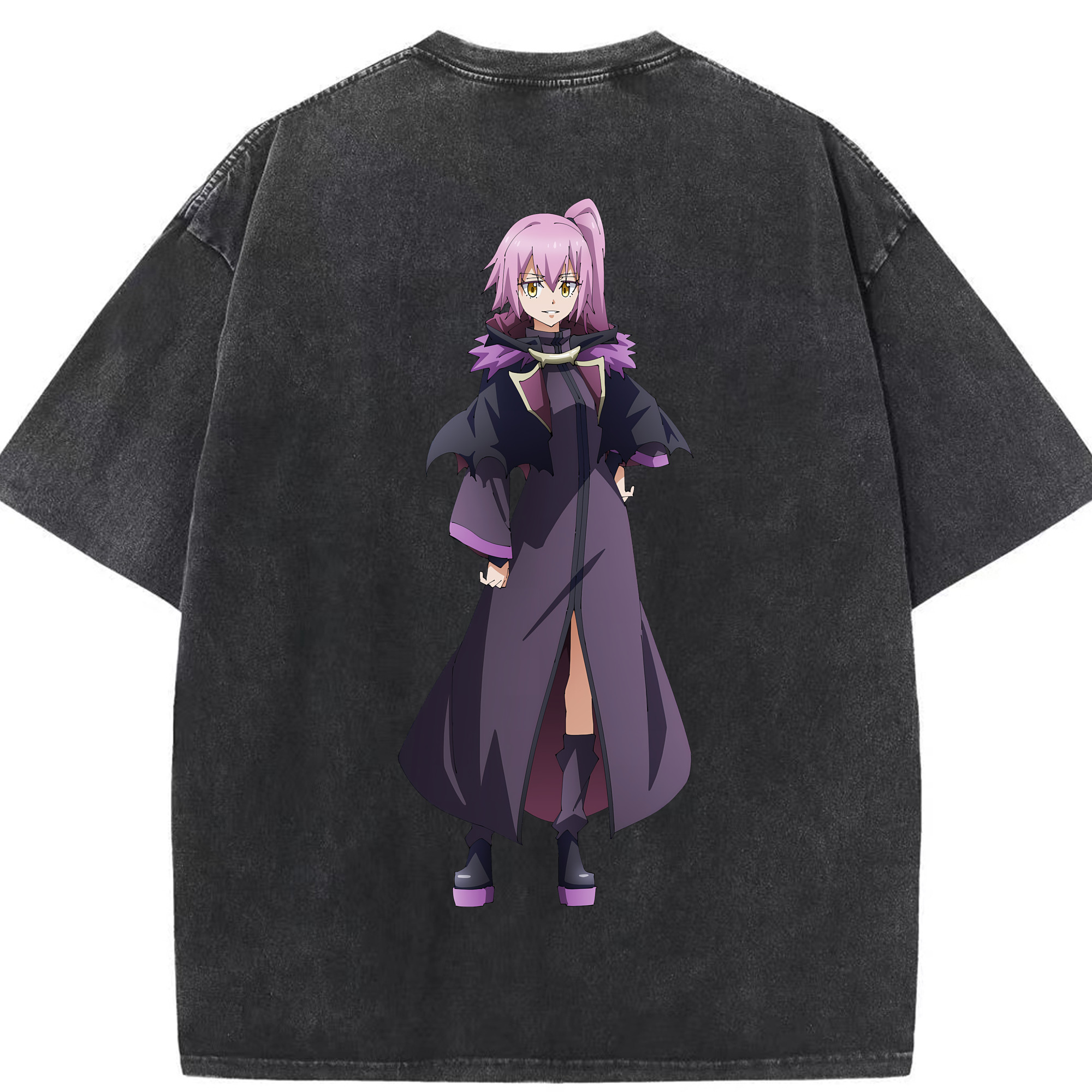 （画像用） 転スラ Regarding Reincarnated to Slime 綿100% ヴィンテージ風 半袖Tシャツ（背面プリント）