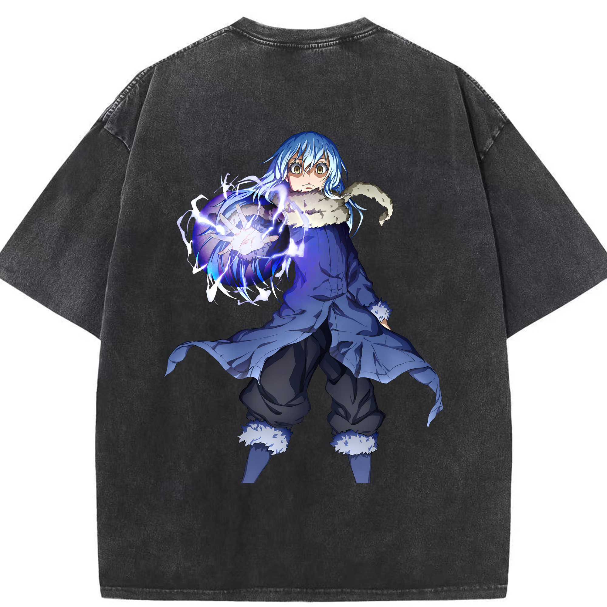 （画像用） 転スラ Regarding Reincarnated to Slime 綿100% ヴィンテージ風 半袖Tシャツ（背面プリント）