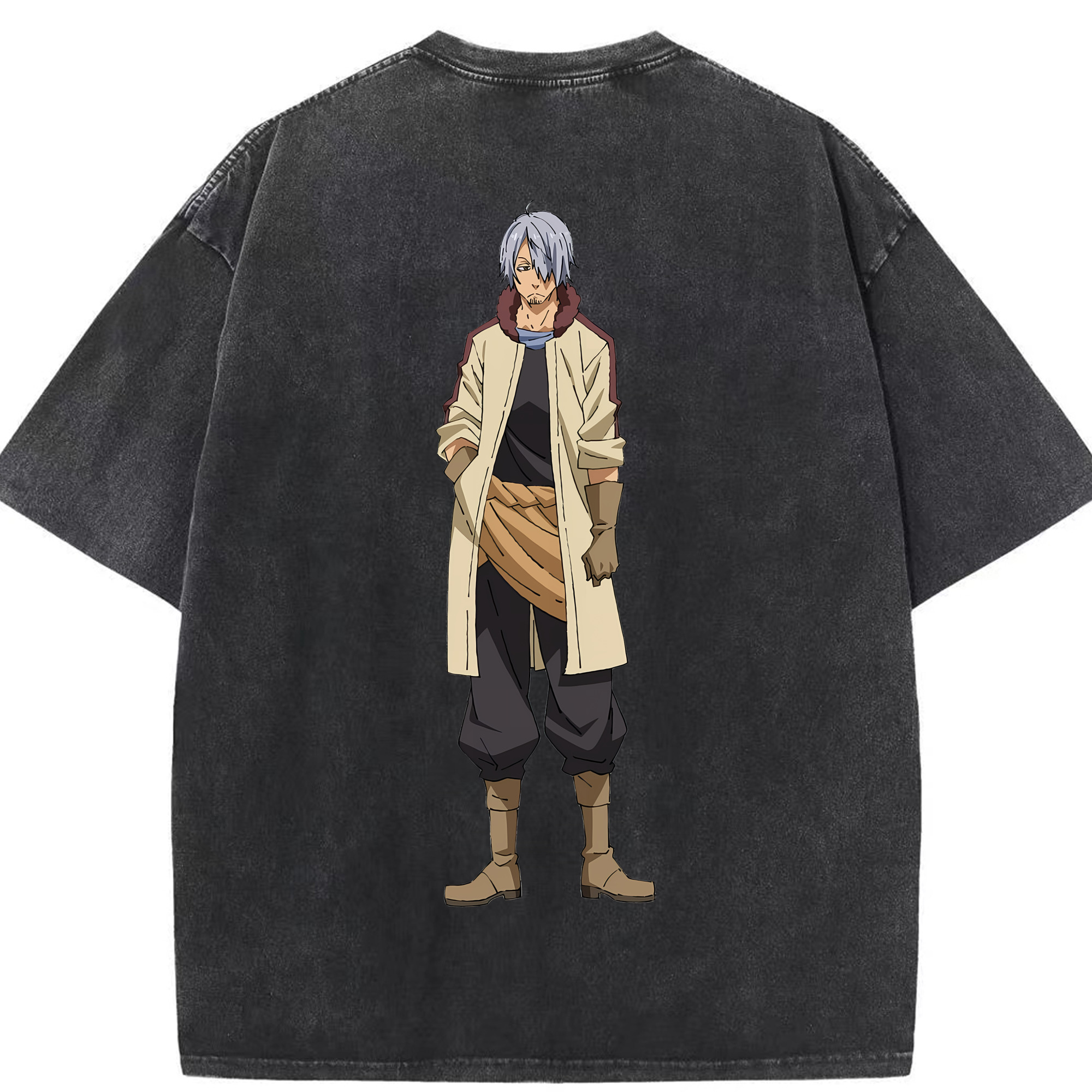 （画像用） 転スラ Regarding Reincarnated to Slime 綿100% ヴィンテージ風 半袖Tシャツ（背面プリント）