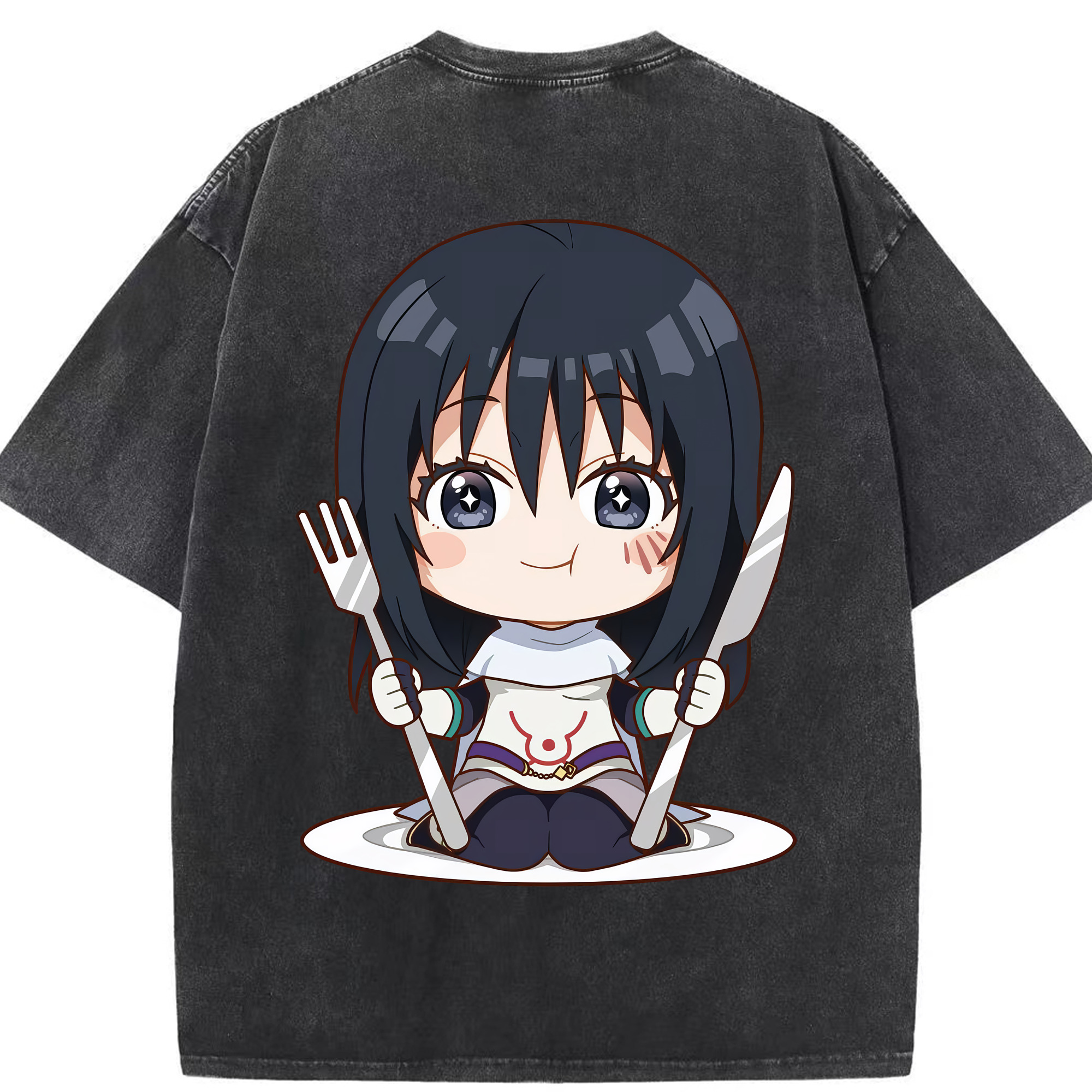 （画像用） 転スラ Regarding Reincarnated to Slime 綿100% ヴィンテージ風 半袖Tシャツ（背面プリント）
