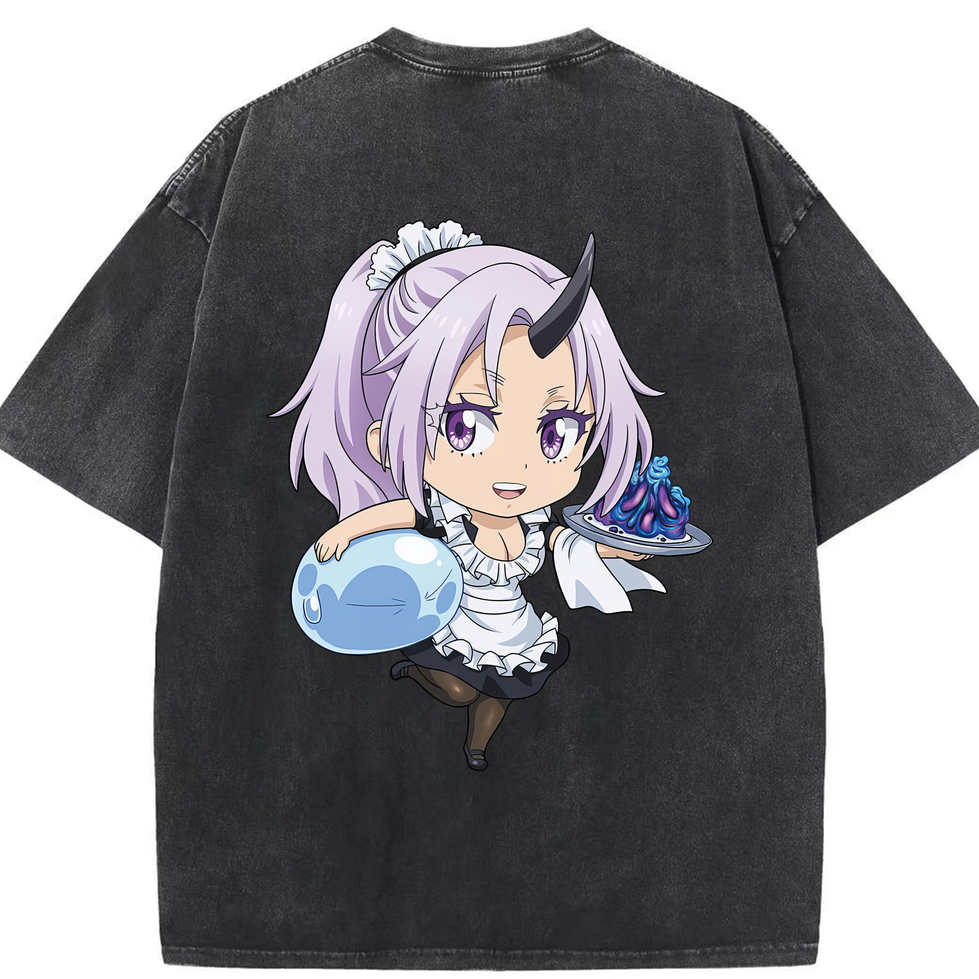 （画像用） 転スラ Regarding Reincarnated to Slime 綿100% ヴィンテージ風 半袖Tシャツ（背面プリント）
