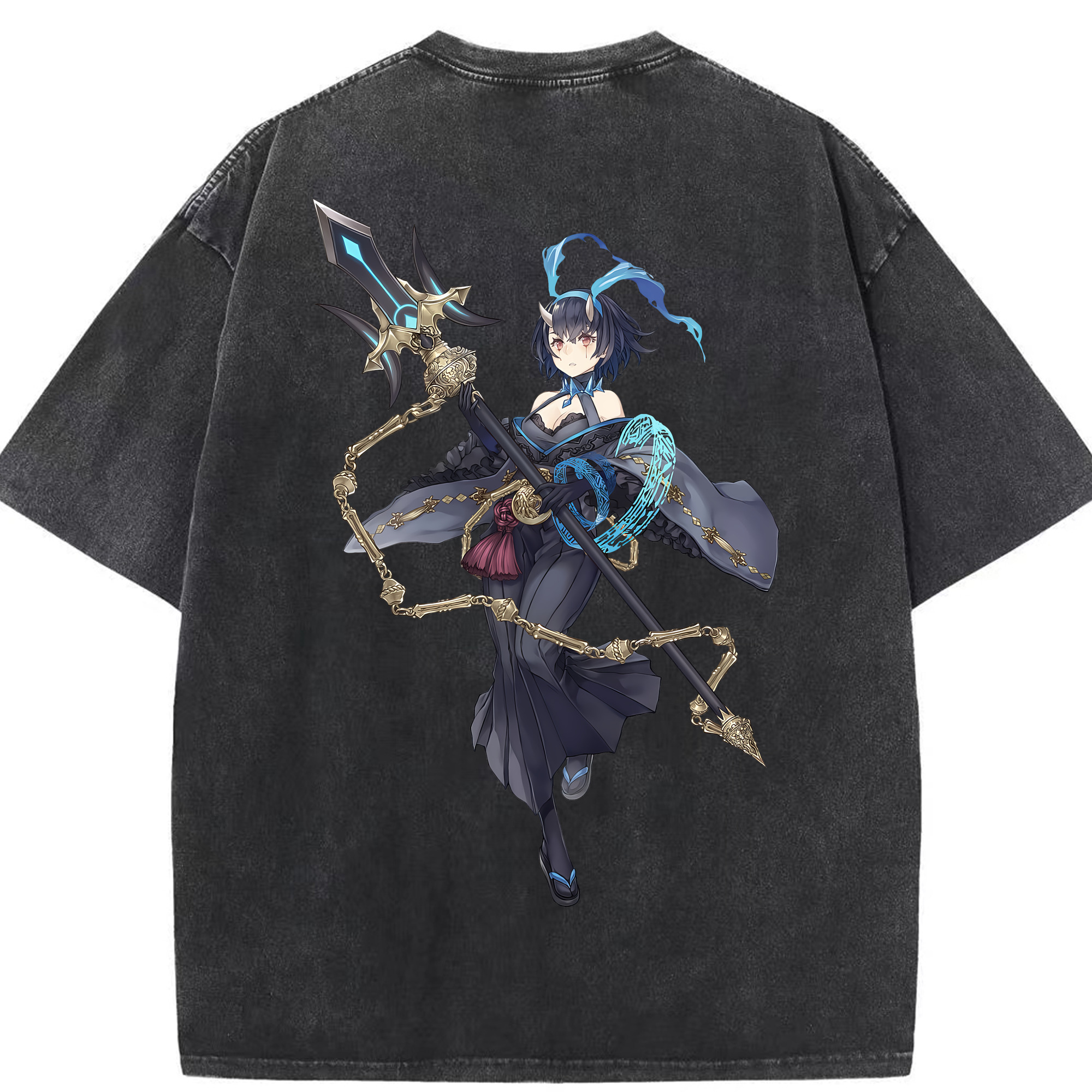 （画像用） 転スラ Regarding Reincarnated to Slime 綿100% ヴィンテージ風 半袖Tシャツ（背面プリント）