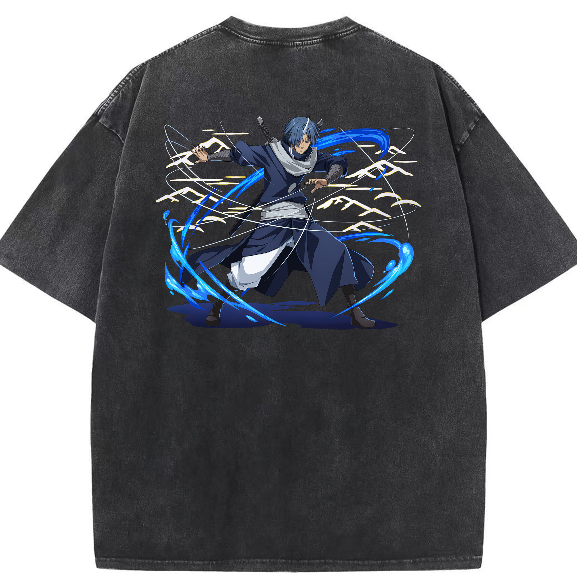 （画像用） 転スラ Regarding Reincarnated to Slime 綿100% ヴィンテージ風 半袖Tシャツ（背面プリント）