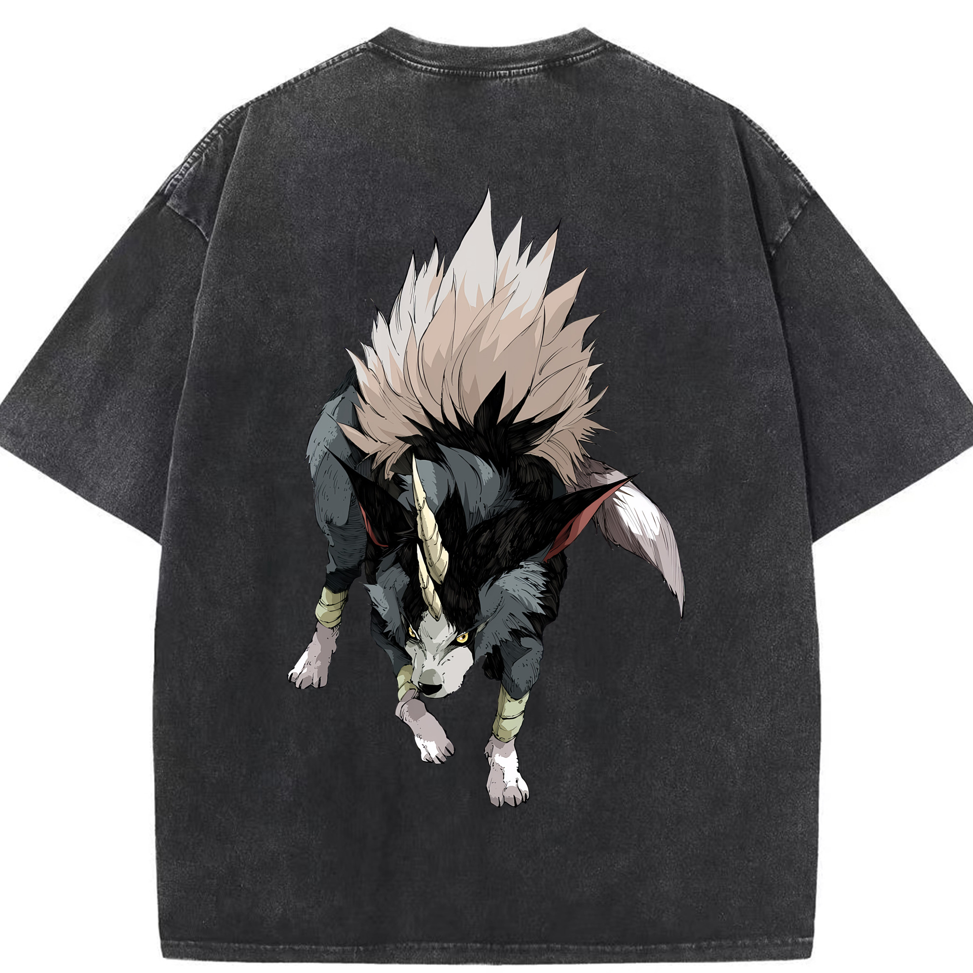 （画像用） 転スラ Regarding Reincarnated to Slime 綿100% ヴィンテージ風 半袖Tシャツ（背面プリント）