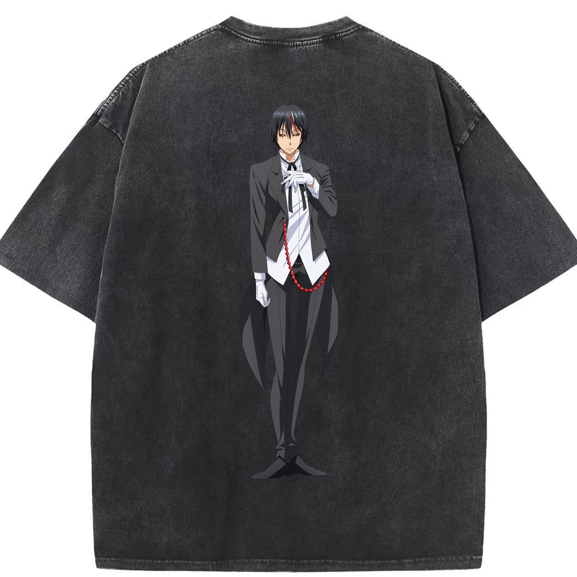 （画像用） 転スラ Regarding Reincarnated to Slime 綿100% ヴィンテージ風 半袖Tシャツ（背面プリント）