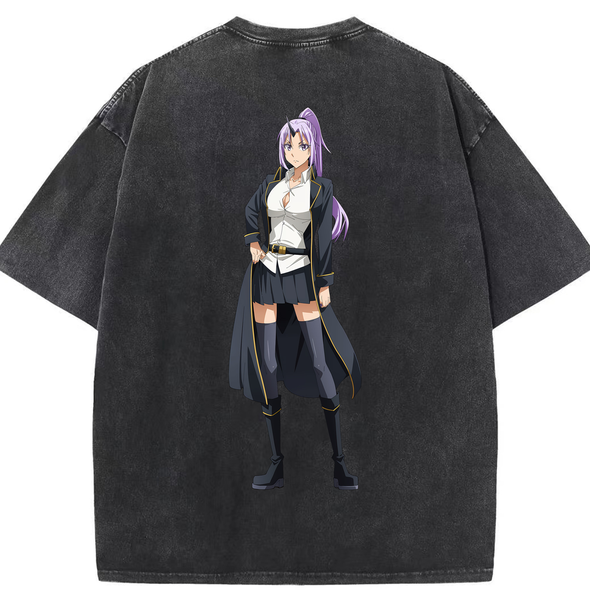 （画像用） 転スラ Regarding Reincarnated to Slime 綿100% ヴィンテージ風 半袖Tシャツ（背面プリント）