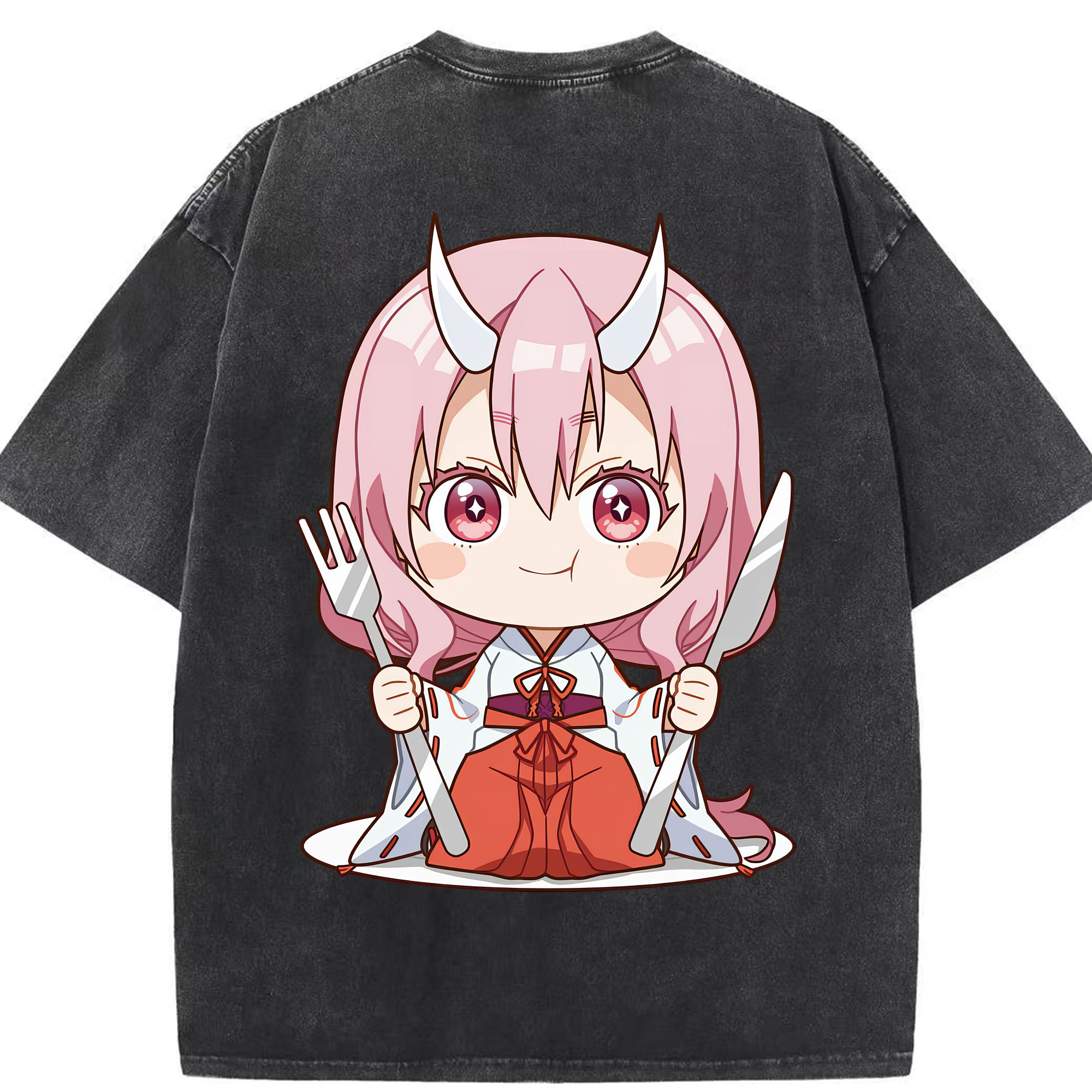 （画像用） 転スラ Regarding Reincarnated to Slime 綿100% ヴィンテージ風 半袖Tシャツ（背面プリント）