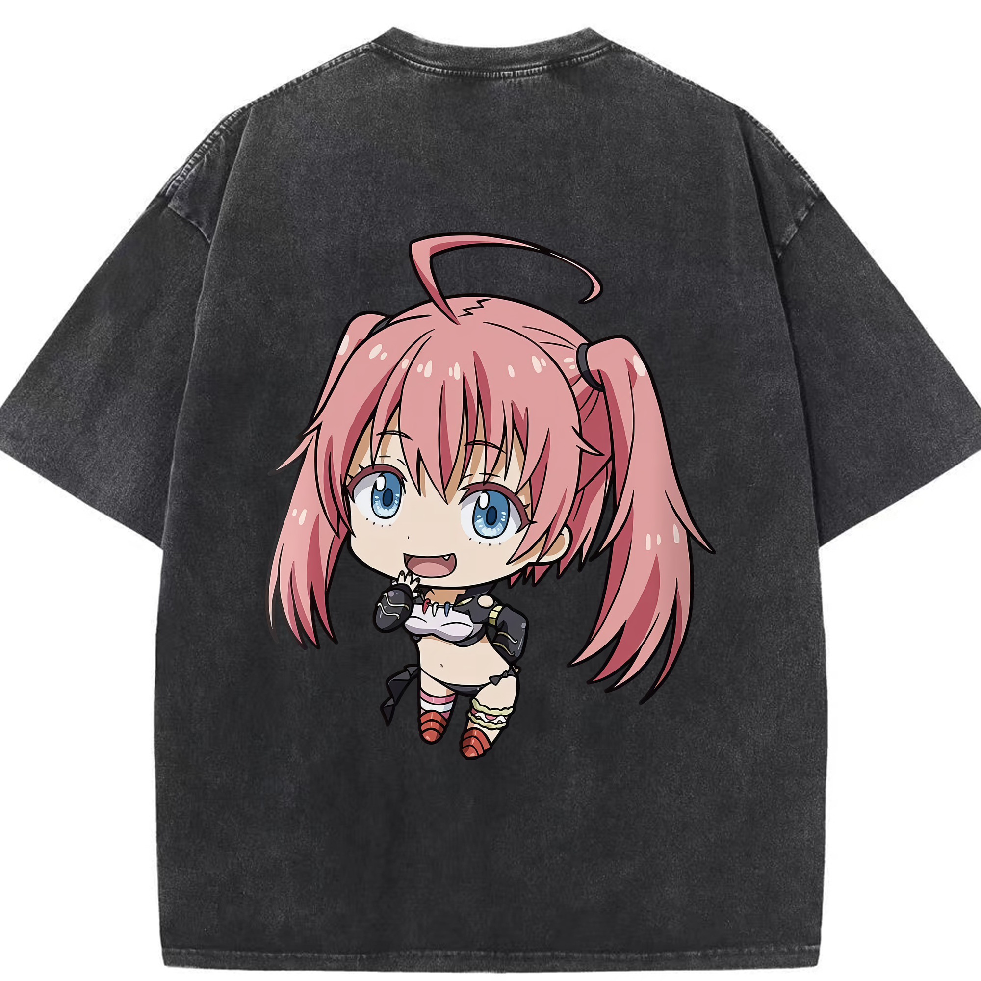 （画像用） 転スラ Regarding Reincarnated to Slime 綿100% ヴィンテージ風 半袖Tシャツ（背面プリント）