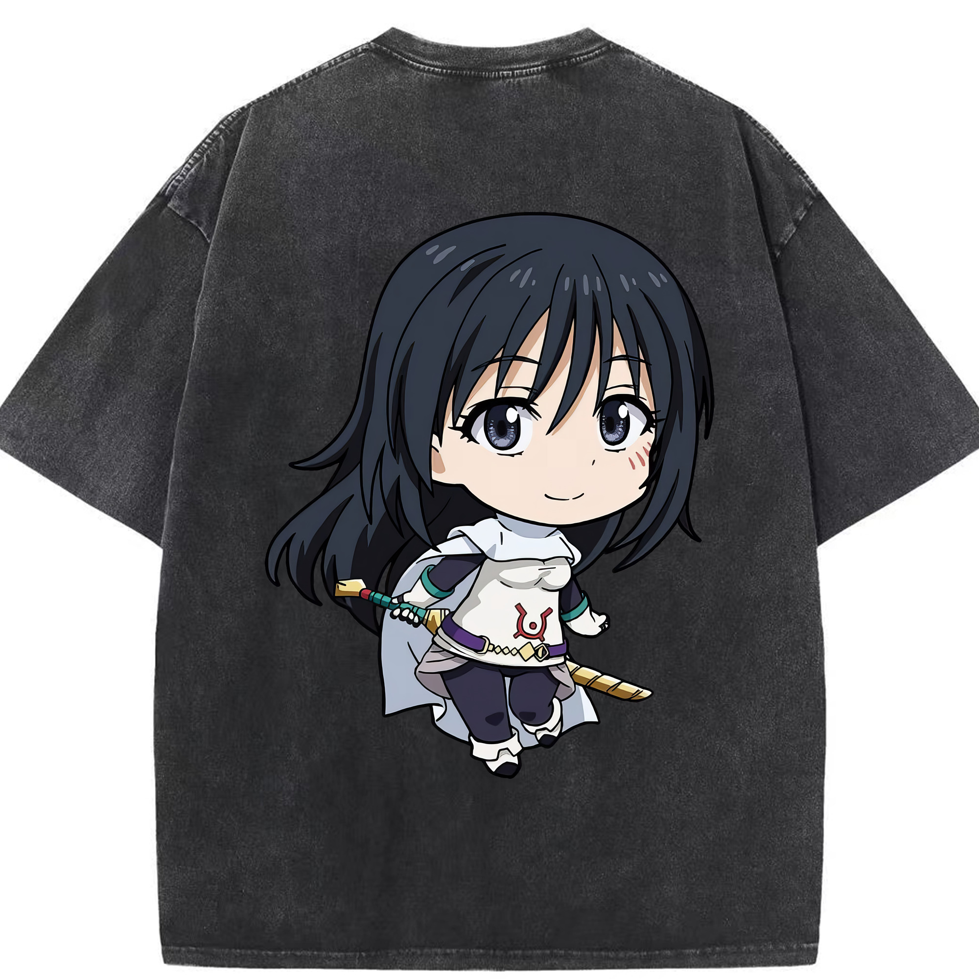 （画像用） 転スラ Regarding Reincarnated to Slime 綿100% ヴィンテージ風 半袖Tシャツ（背面プリント）