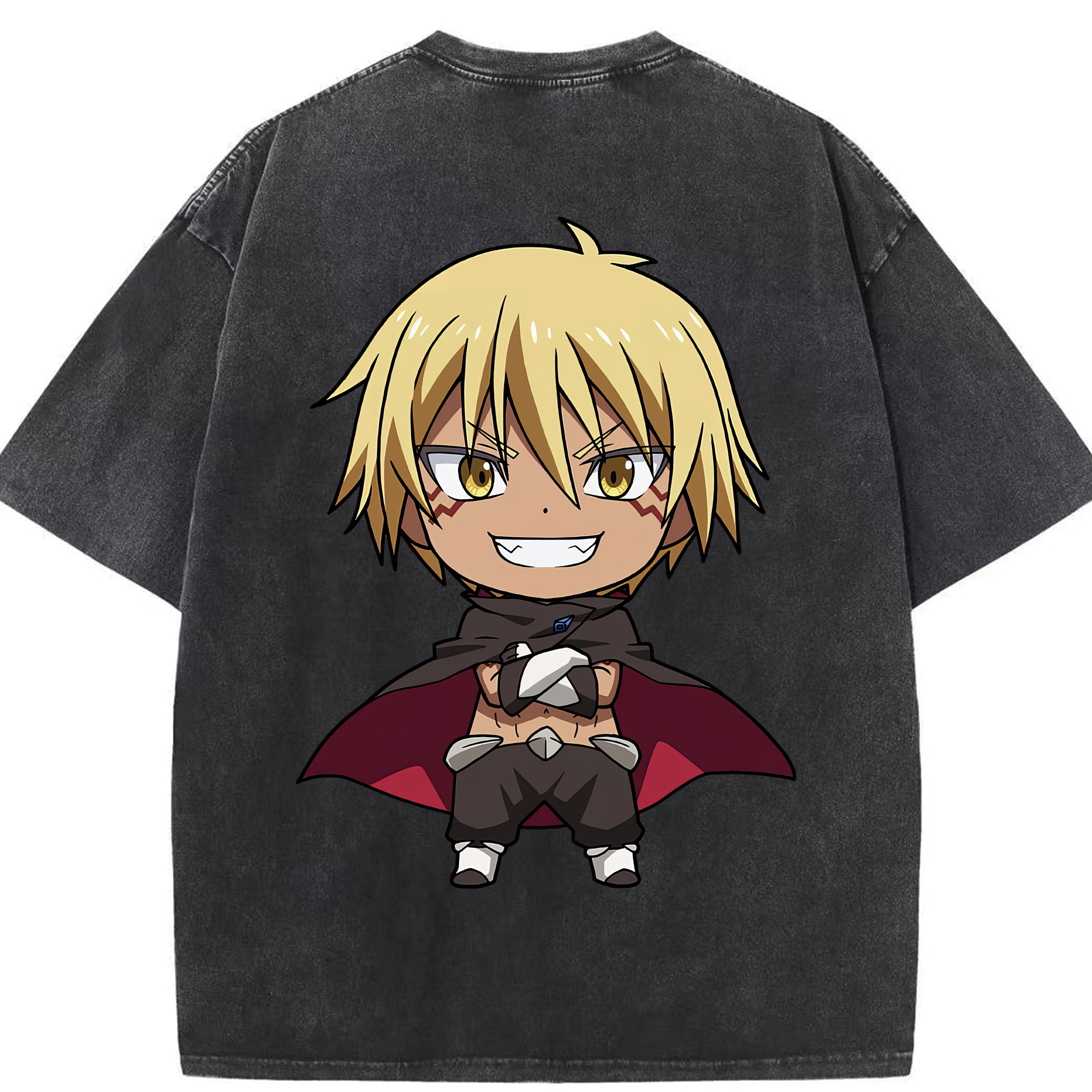 （画像用） 転スラ Regarding Reincarnated to Slime 綿100% ヴィンテージ風 半袖Tシャツ（背面プリント）
