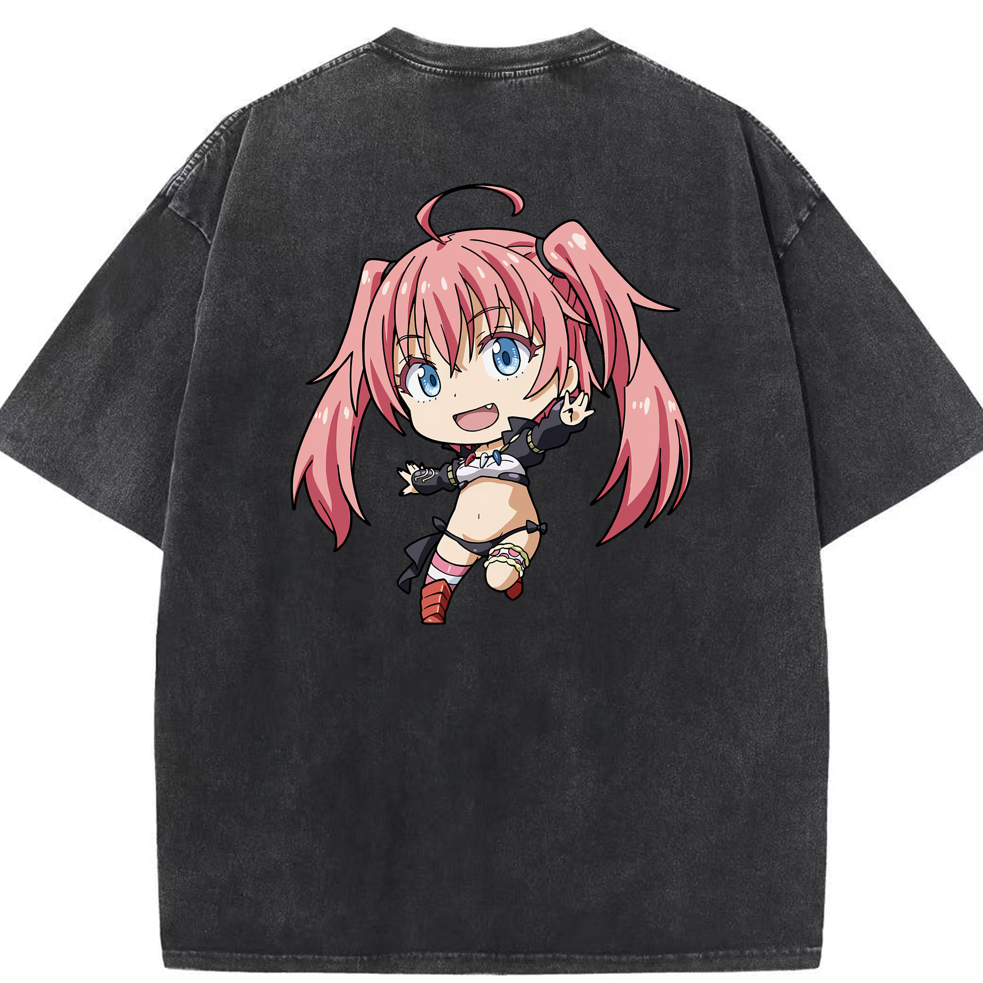 （画像用） 転スラ Regarding Reincarnated to Slime 綿100% ヴィンテージ風 半袖Tシャツ（背面プリント）