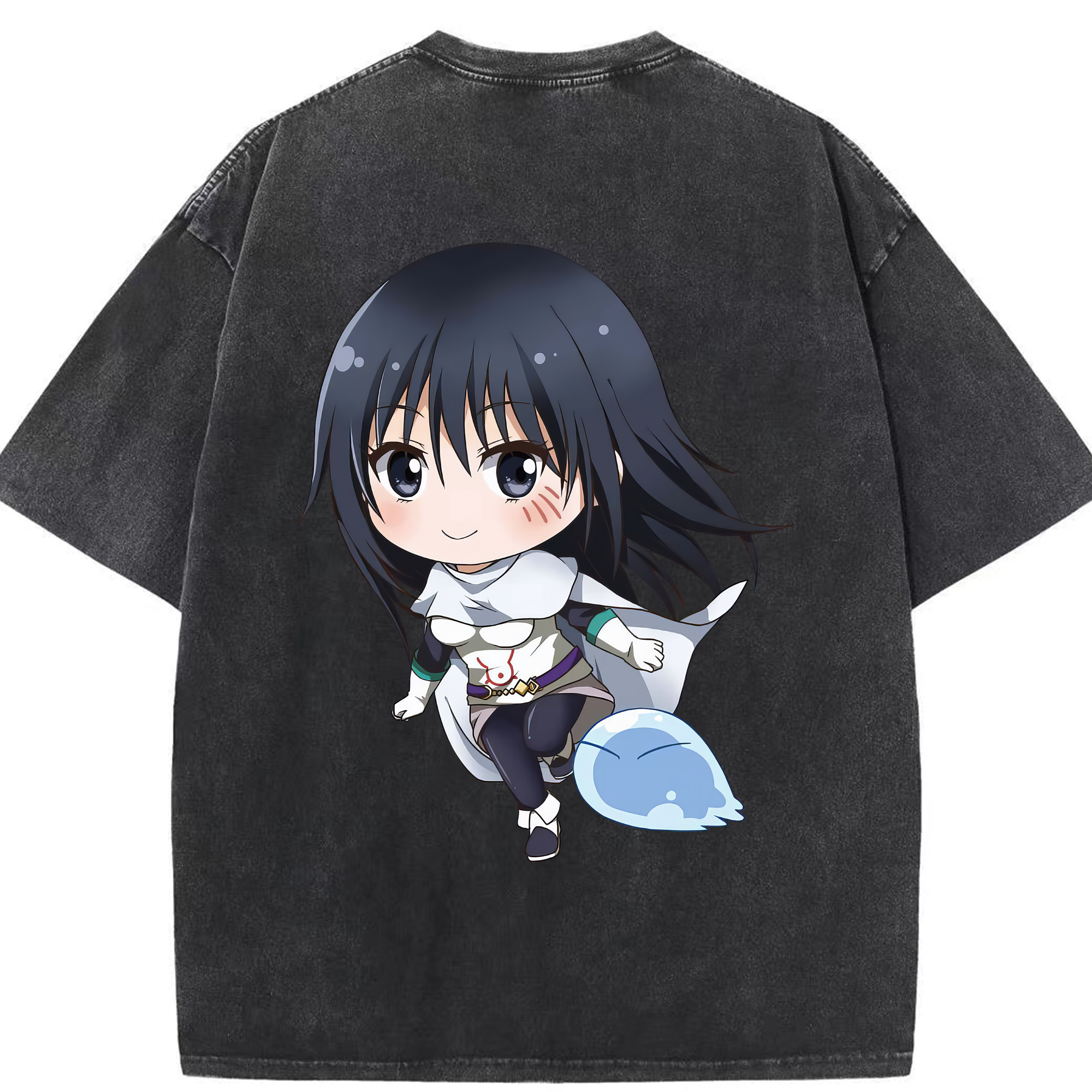 （画像用） 転スラ Regarding Reincarnated to Slime 綿100% ヴィンテージ風 半袖Tシャツ（背面プリント）