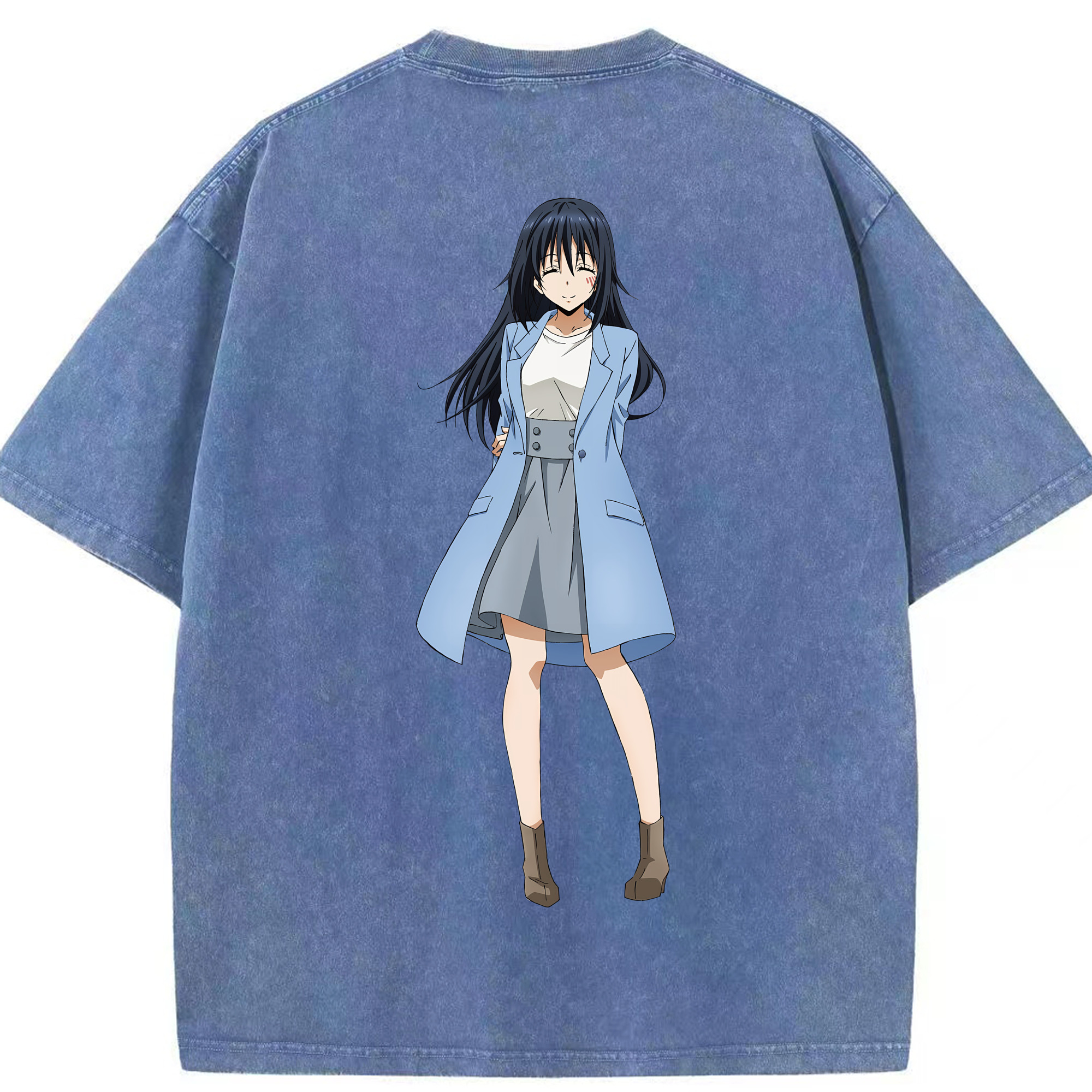 （画像用） 転スラ Regarding Reincarnated to Slime 綿100% ヴィンテージ風 半袖Tシャツ（背面プリント）