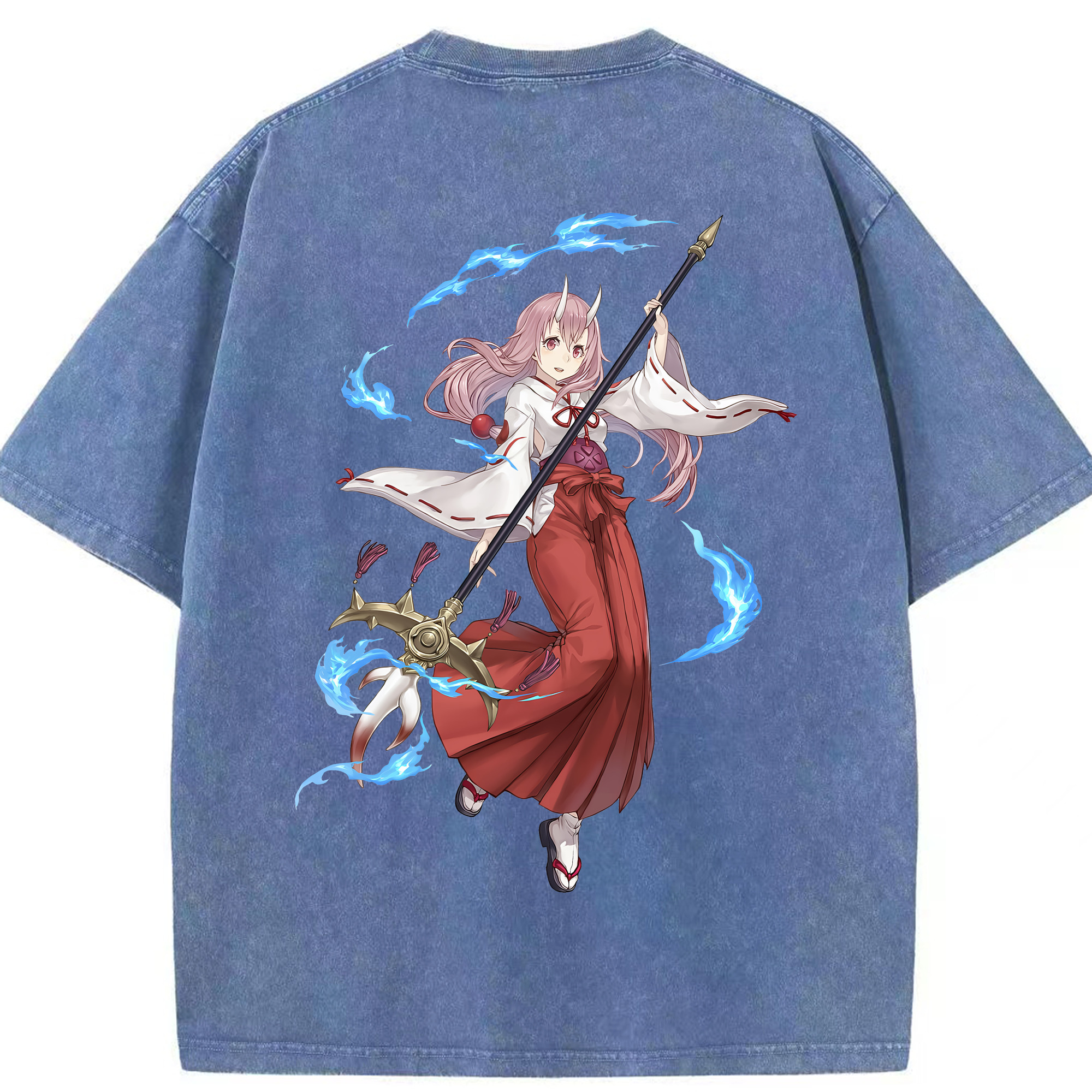 （画像用） 転スラ Regarding Reincarnated to Slime 綿100% ヴィンテージ風 半袖Tシャツ（背面プリント）