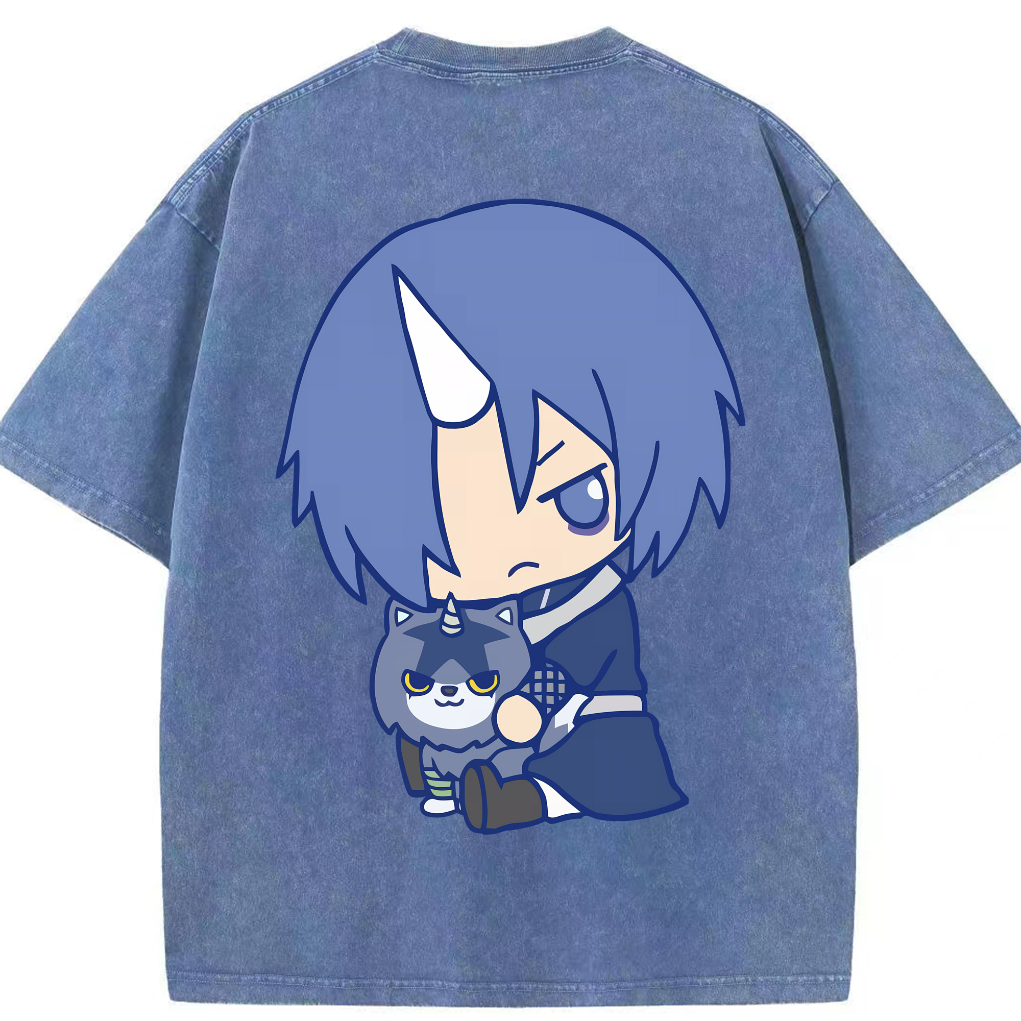 （画像用） 転スラ Regarding Reincarnated to Slime 綿100% ヴィンテージ風 半袖Tシャツ（背面プリント）