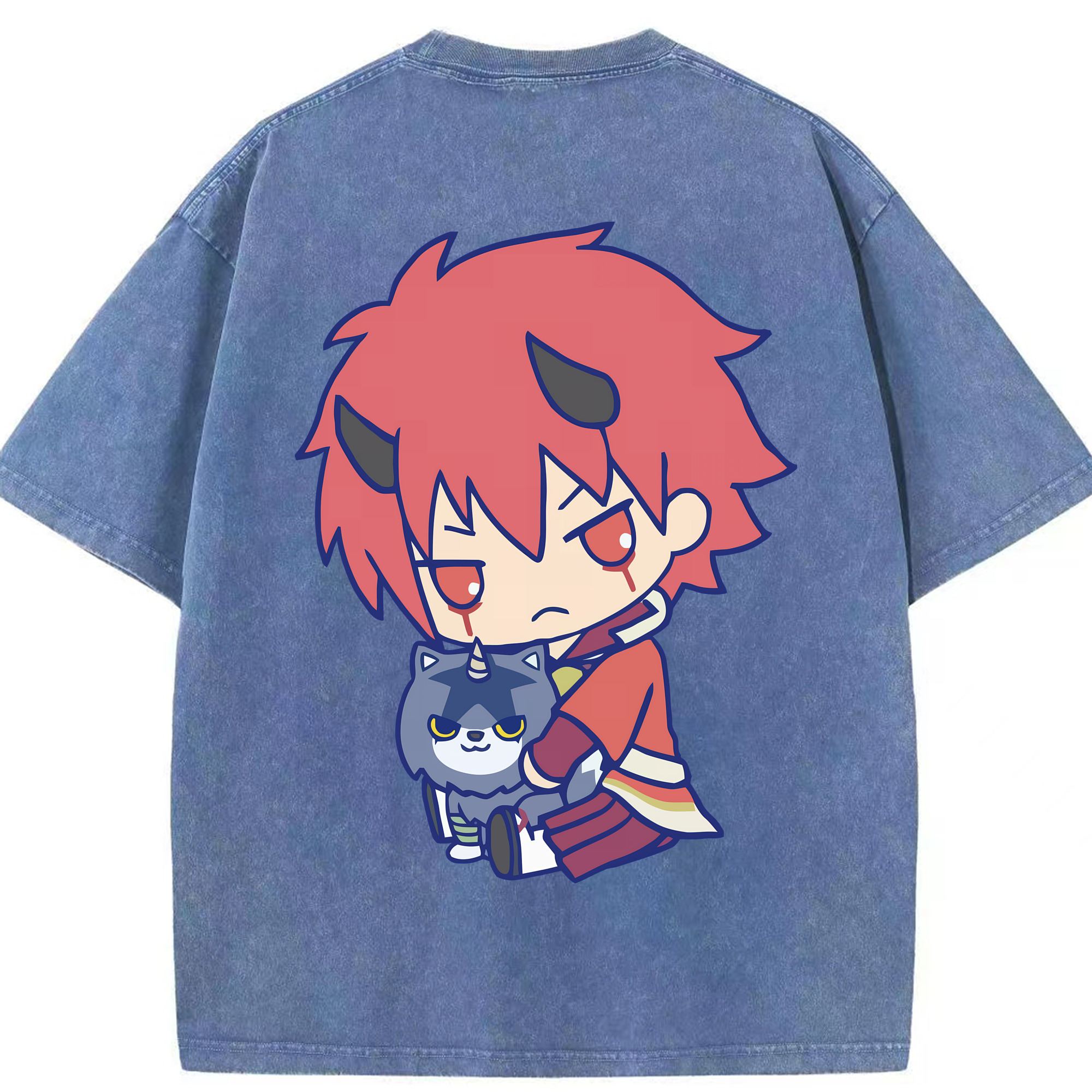 （画像用） 転スラ Regarding Reincarnated to Slime 綿100% ヴィンテージ風 半袖Tシャツ（背面プリント）