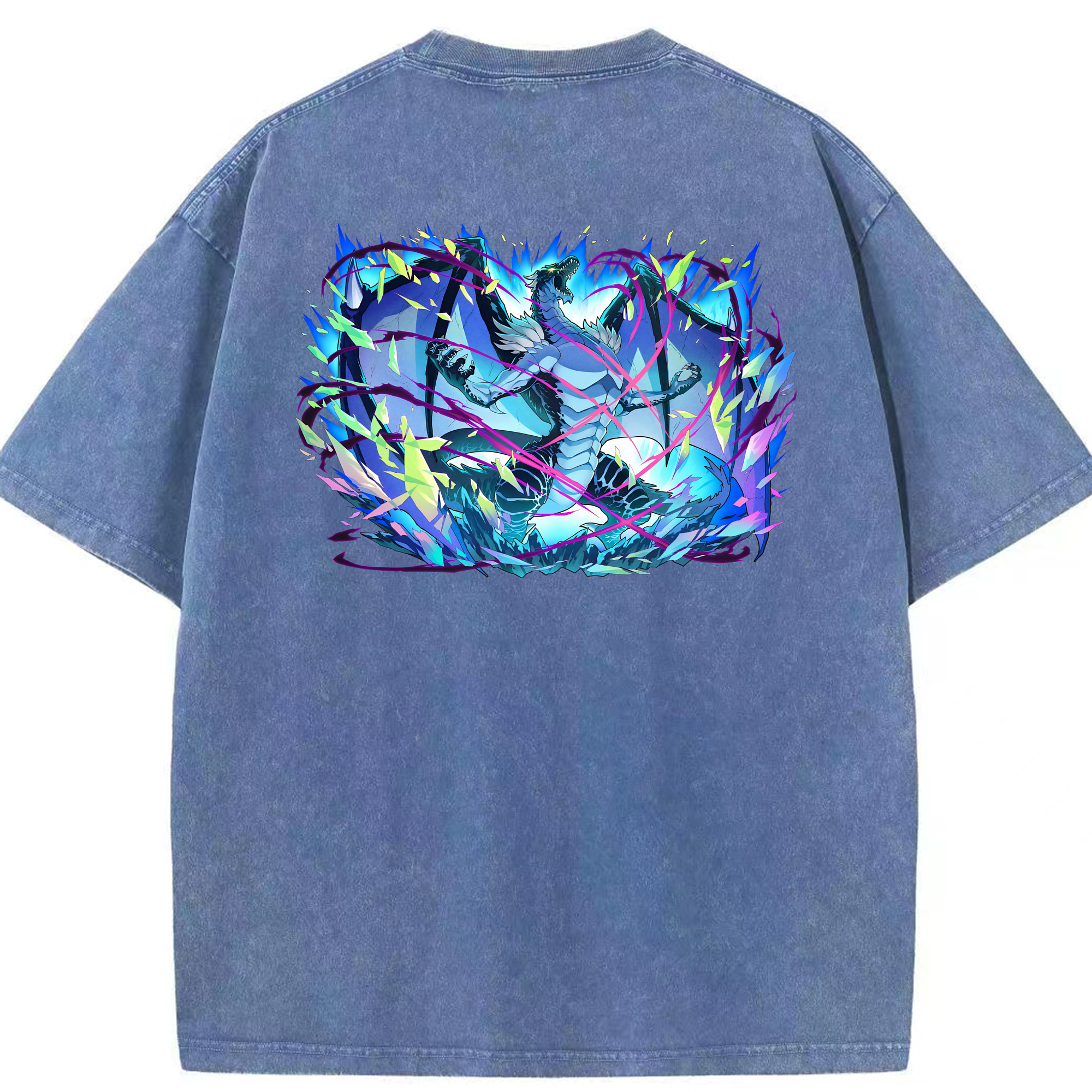 （画像用） 転スラ Regarding Reincarnated to Slime 綿100% ヴィンテージ風 半袖Tシャツ（背面プリント）