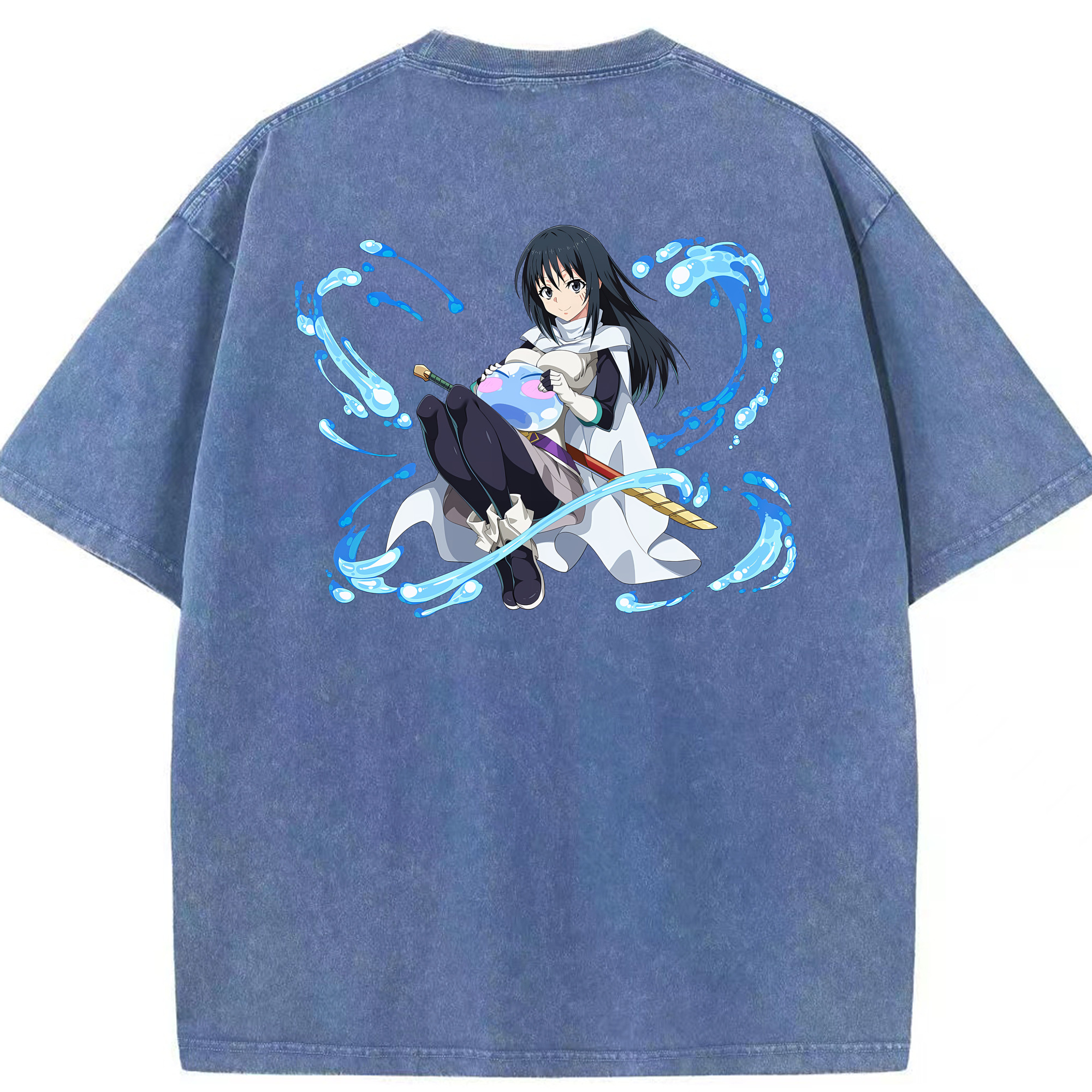 （画像用） 転スラ Regarding Reincarnated to Slime 綿100% ヴィンテージ風 半袖Tシャツ（背面プリント）