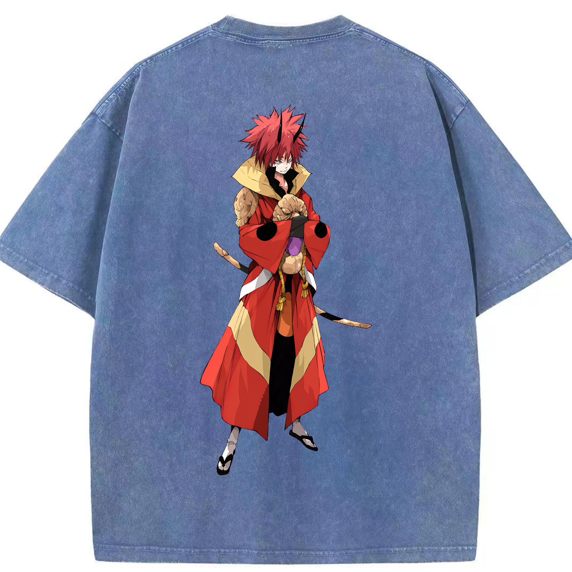 （画像用） 転スラ Regarding Reincarnated to Slime 綿100% ヴィンテージ風 半袖Tシャツ（背面プリント）
