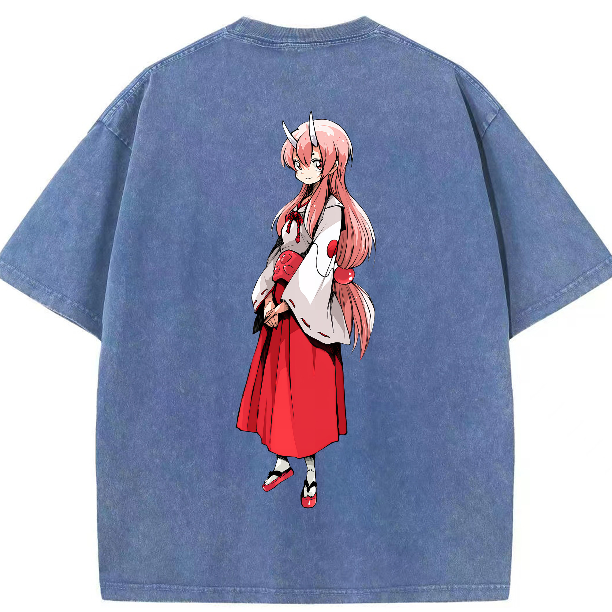 （画像用） 転スラ Regarding Reincarnated to Slime 綿100% ヴィンテージ風 半袖Tシャツ（背面プリント）