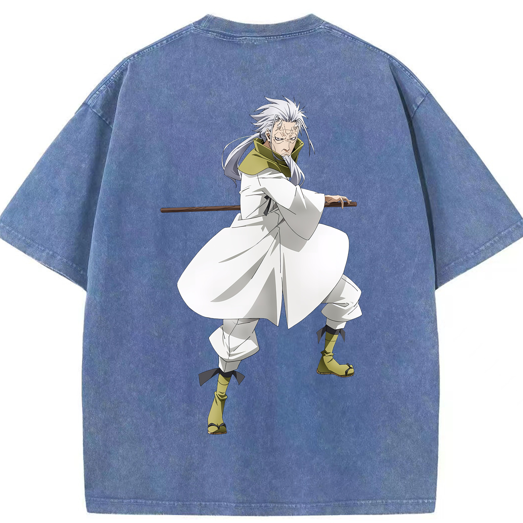 （画像用） 転スラ Regarding Reincarnated to Slime 綿100% ヴィンテージ風 半袖Tシャツ（背面プリント）