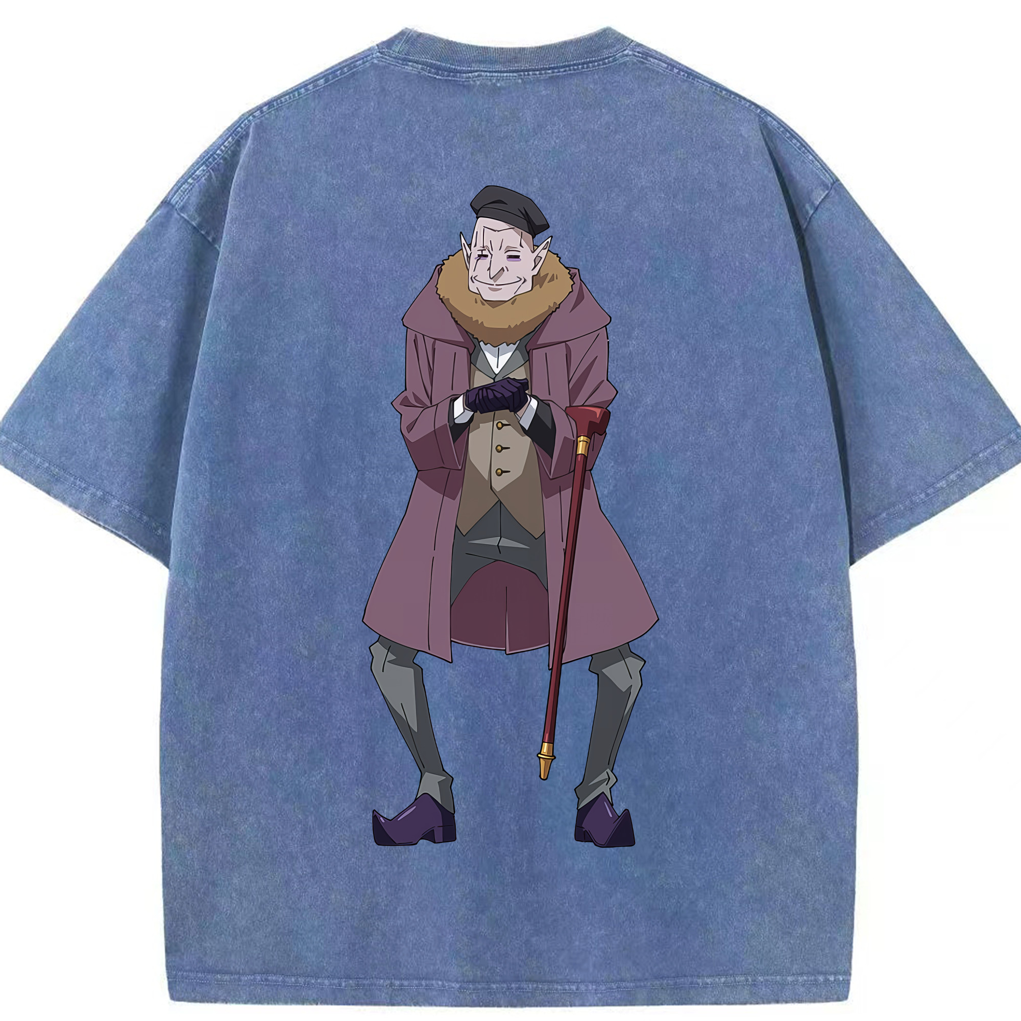 （画像用） 転スラ Regarding Reincarnated to Slime 綿100% ヴィンテージ風 半袖Tシャツ（背面プリント）