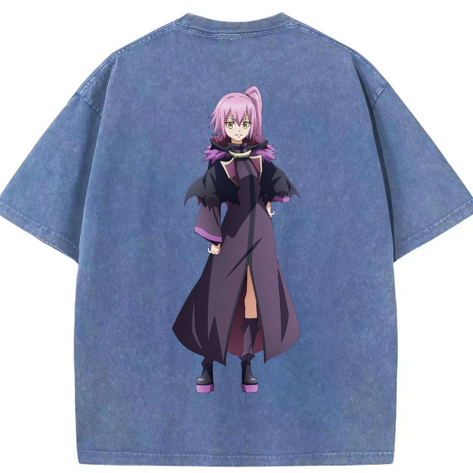 （画像用） 転スラ Regarding Reincarnated to Slime 綿100% ヴィンテージ風 半袖Tシャツ（背面プリント）