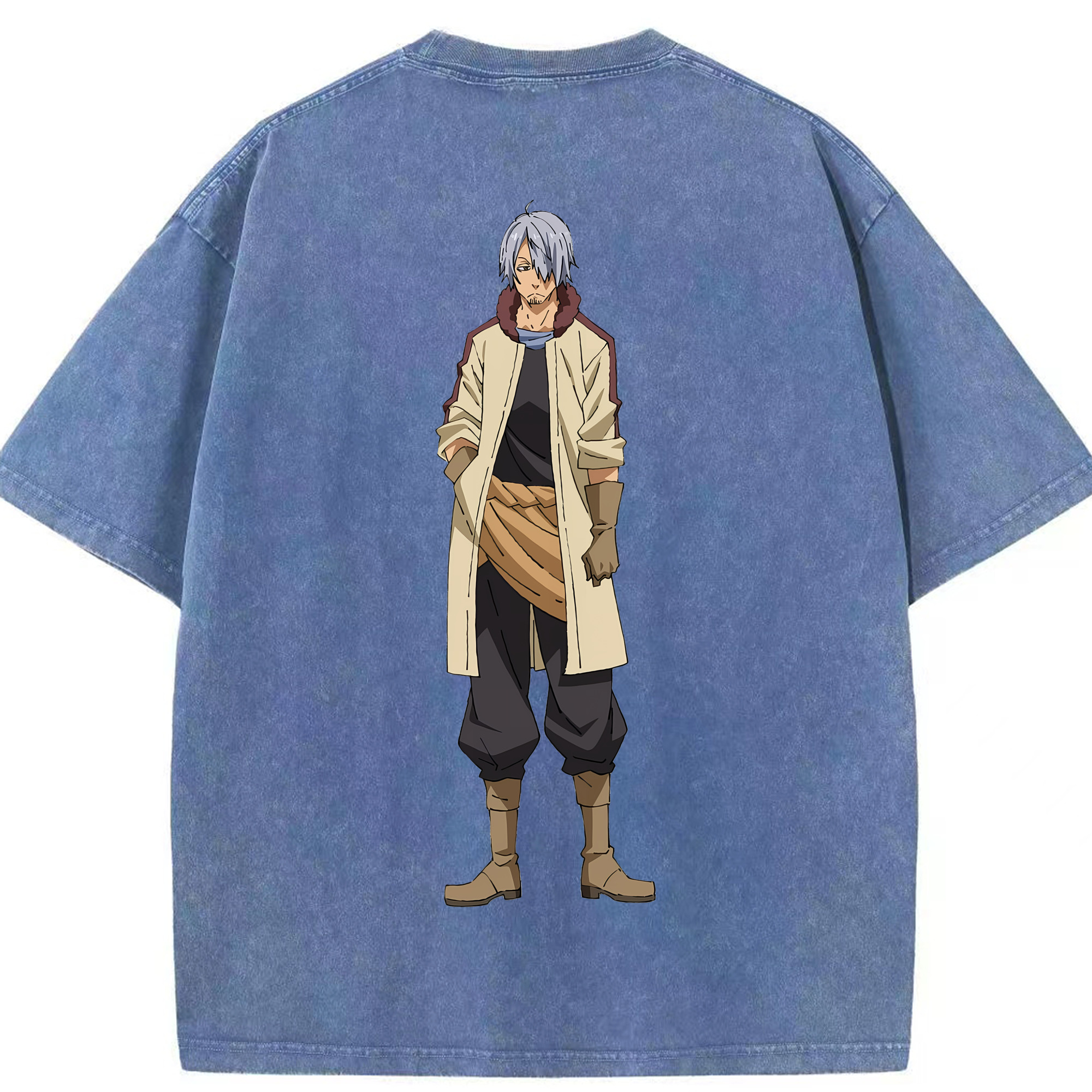 （画像用） 転スラ Regarding Reincarnated to Slime 綿100% ヴィンテージ風 半袖Tシャツ（背面プリント）