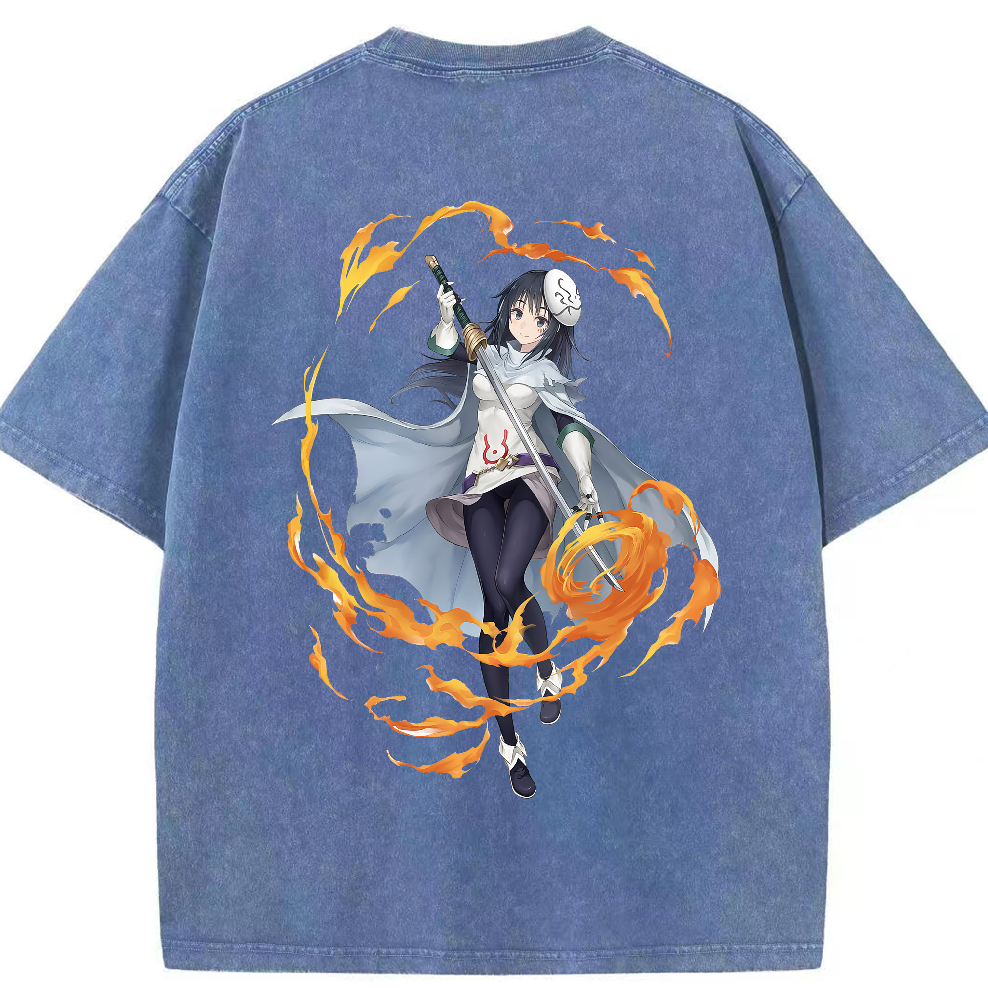 （画像用） 転スラ Regarding Reincarnated to Slime 綿100% ヴィンテージ風 半袖Tシャツ（背面プリント）