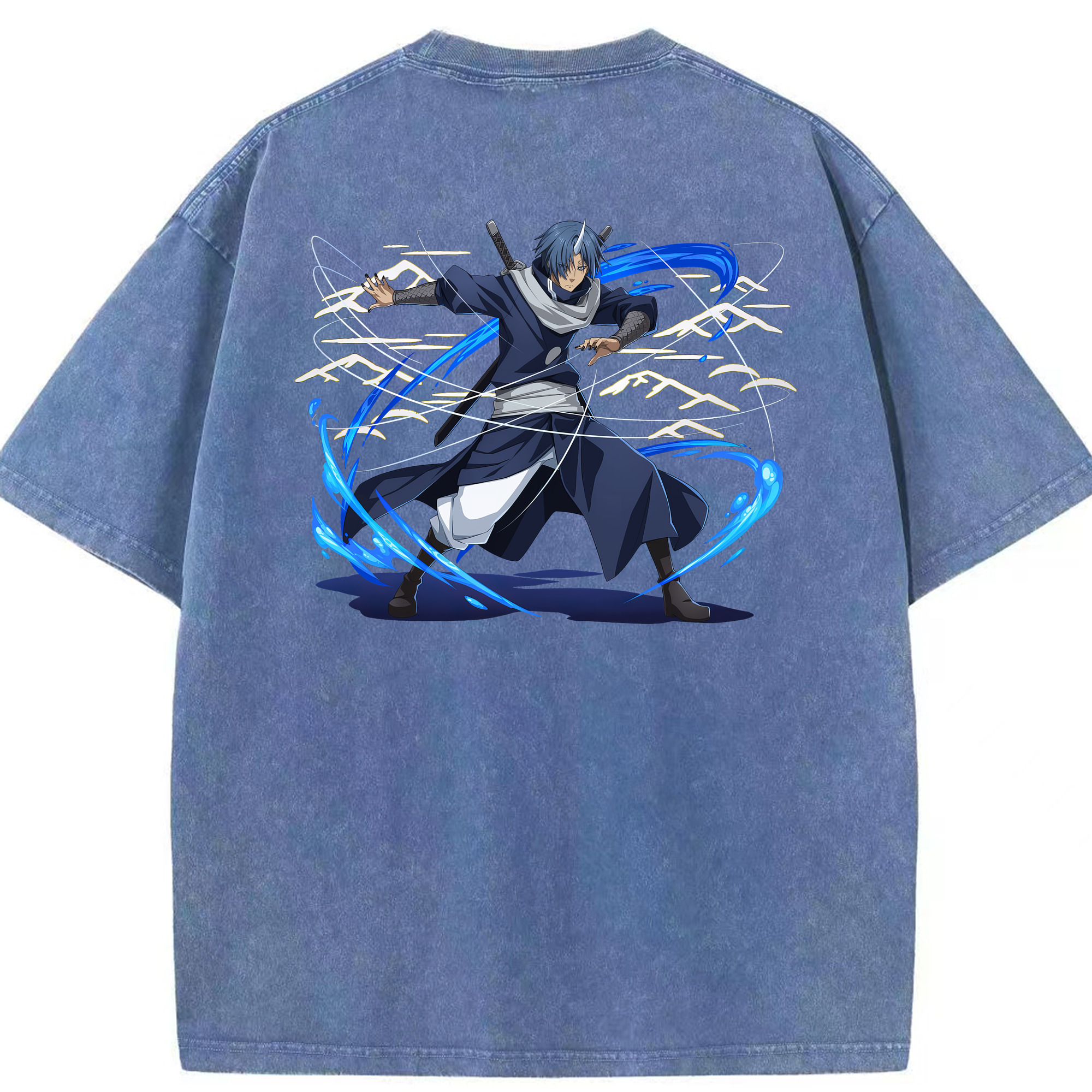（画像用） 転スラ Regarding Reincarnated to Slime 綿100% ヴィンテージ風 半袖Tシャツ（背面プリント）