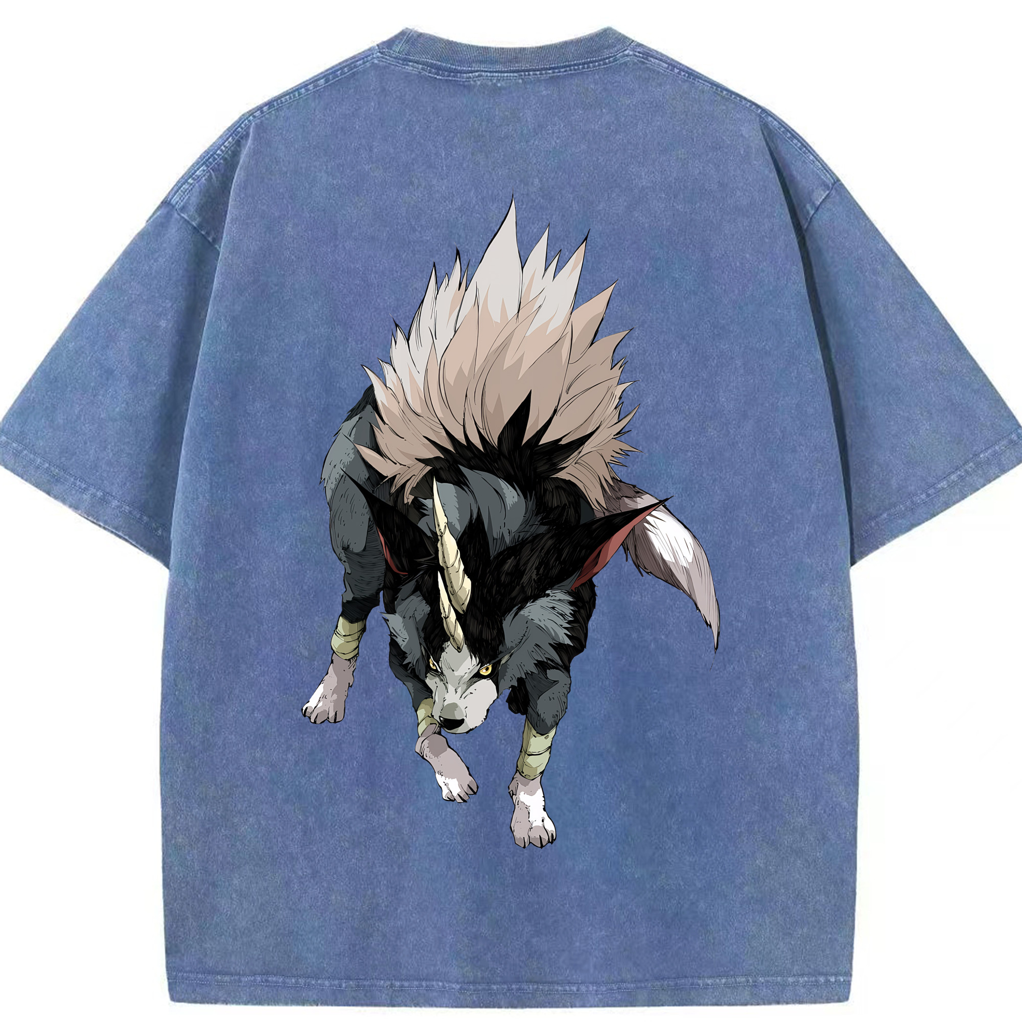 （画像用） 転スラ Regarding Reincarnated to Slime 綿100% ヴィンテージ風 半袖Tシャツ（背面プリント）