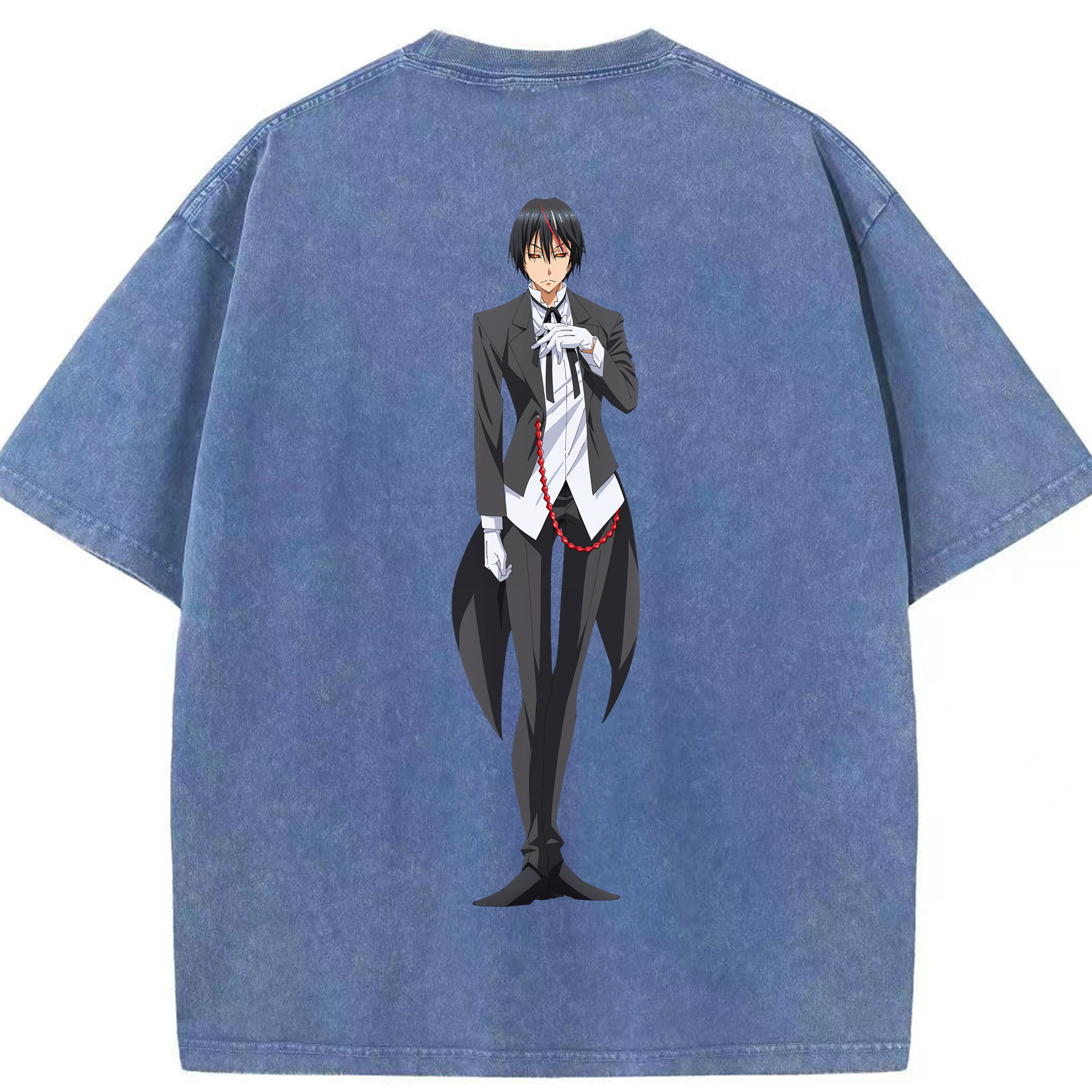 （画像用） 転スラ Regarding Reincarnated to Slime 綿100% ヴィンテージ風 半袖Tシャツ（背面プリント）