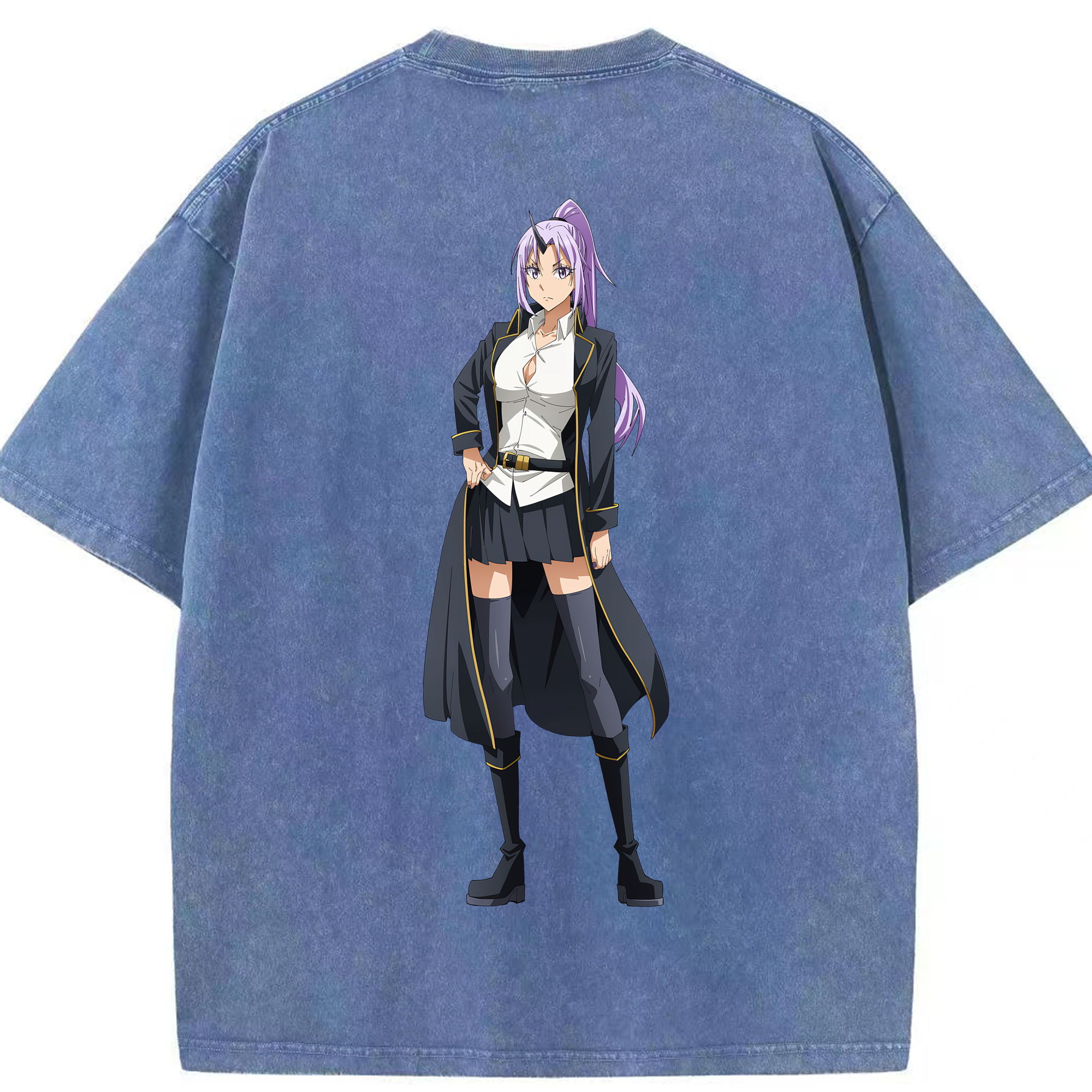 （画像用） 転スラ Regarding Reincarnated to Slime 綿100% ヴィンテージ風 半袖Tシャツ（背面プリント）