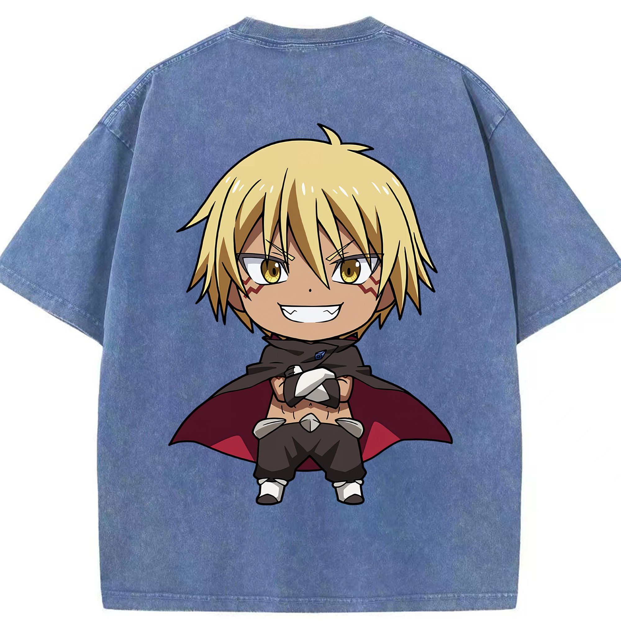 （画像用） 転スラ Regarding Reincarnated to Slime 綿100% ヴィンテージ風 半袖Tシャツ（背面プリント）
