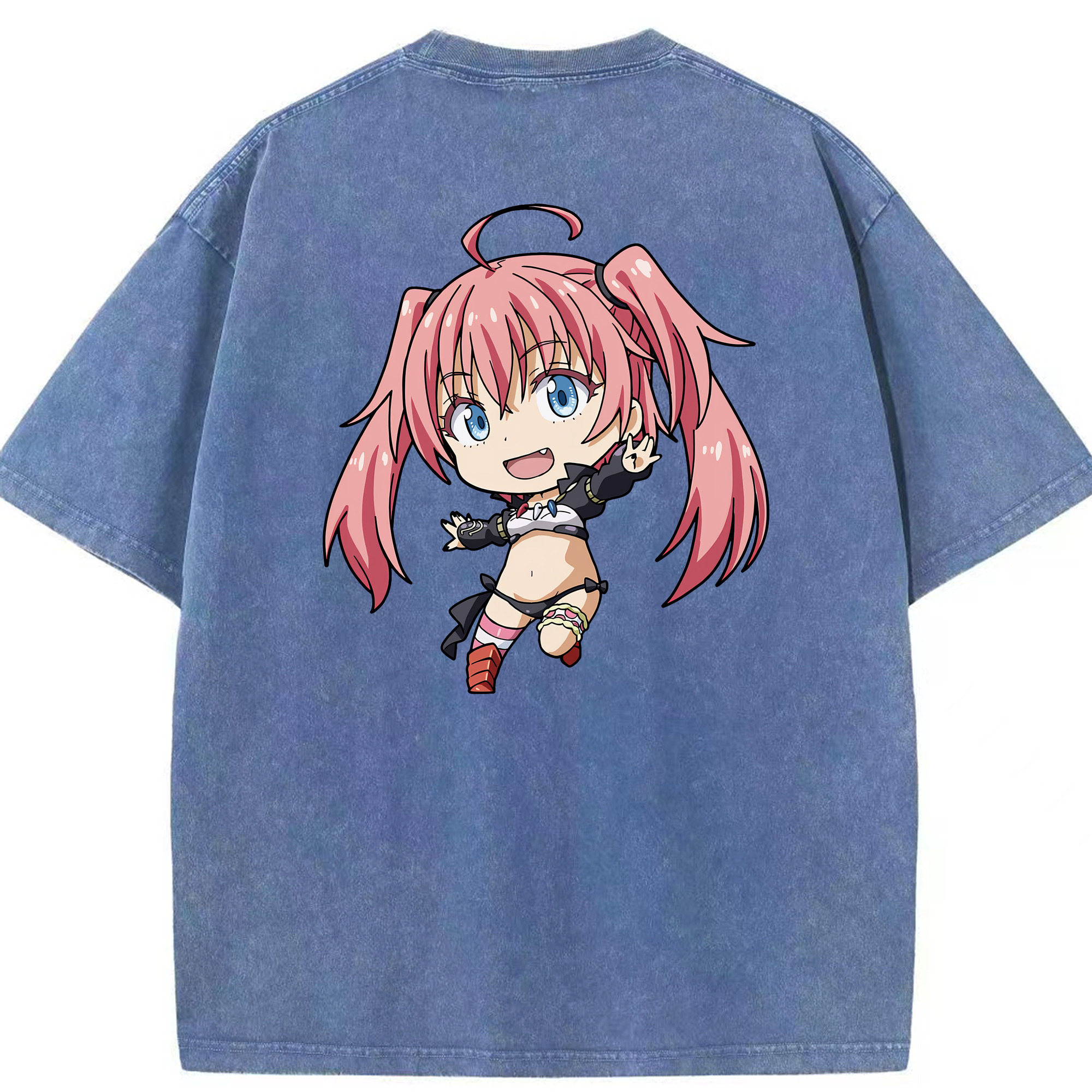 （画像用） 転スラ Regarding Reincarnated to Slime 綿100% ヴィンテージ風 半袖Tシャツ（背面プリント）