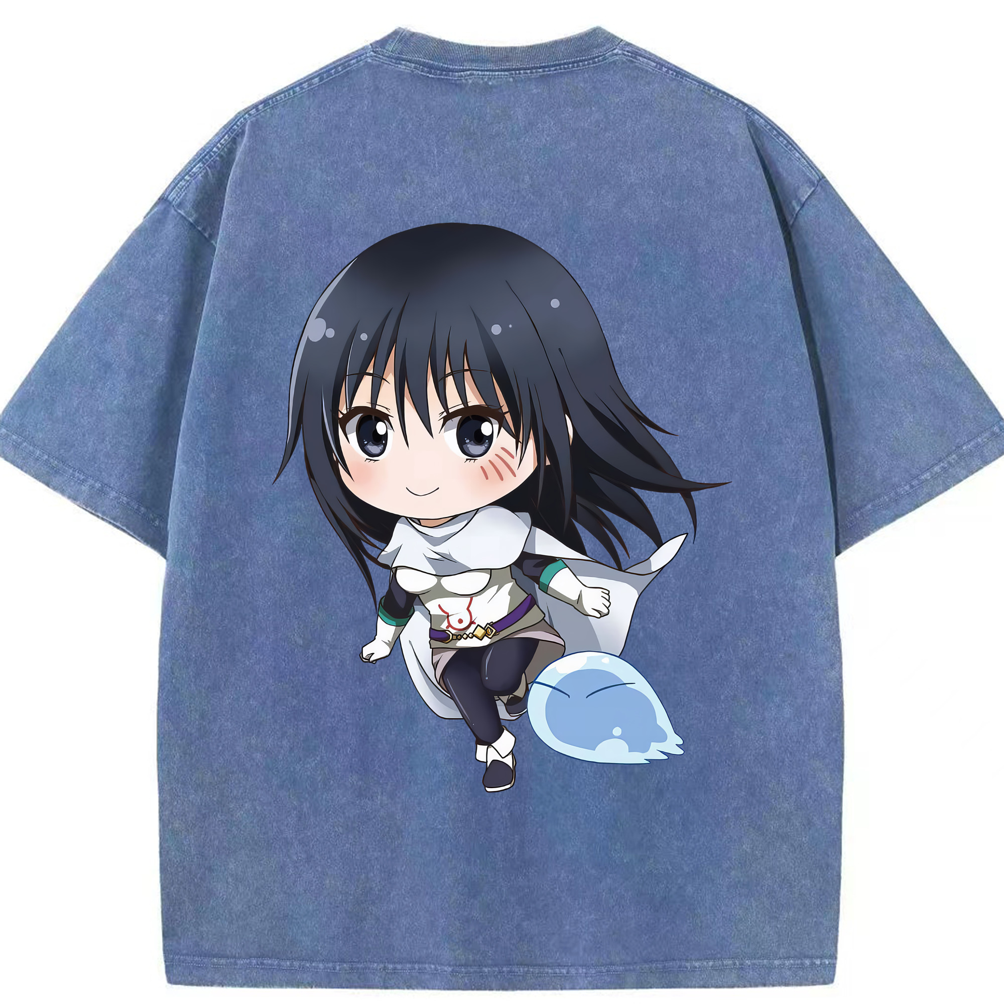 （画像用） 転スラ Regarding Reincarnated to Slime 綿100% ヴィンテージ風 半袖Tシャツ（背面プリント）
