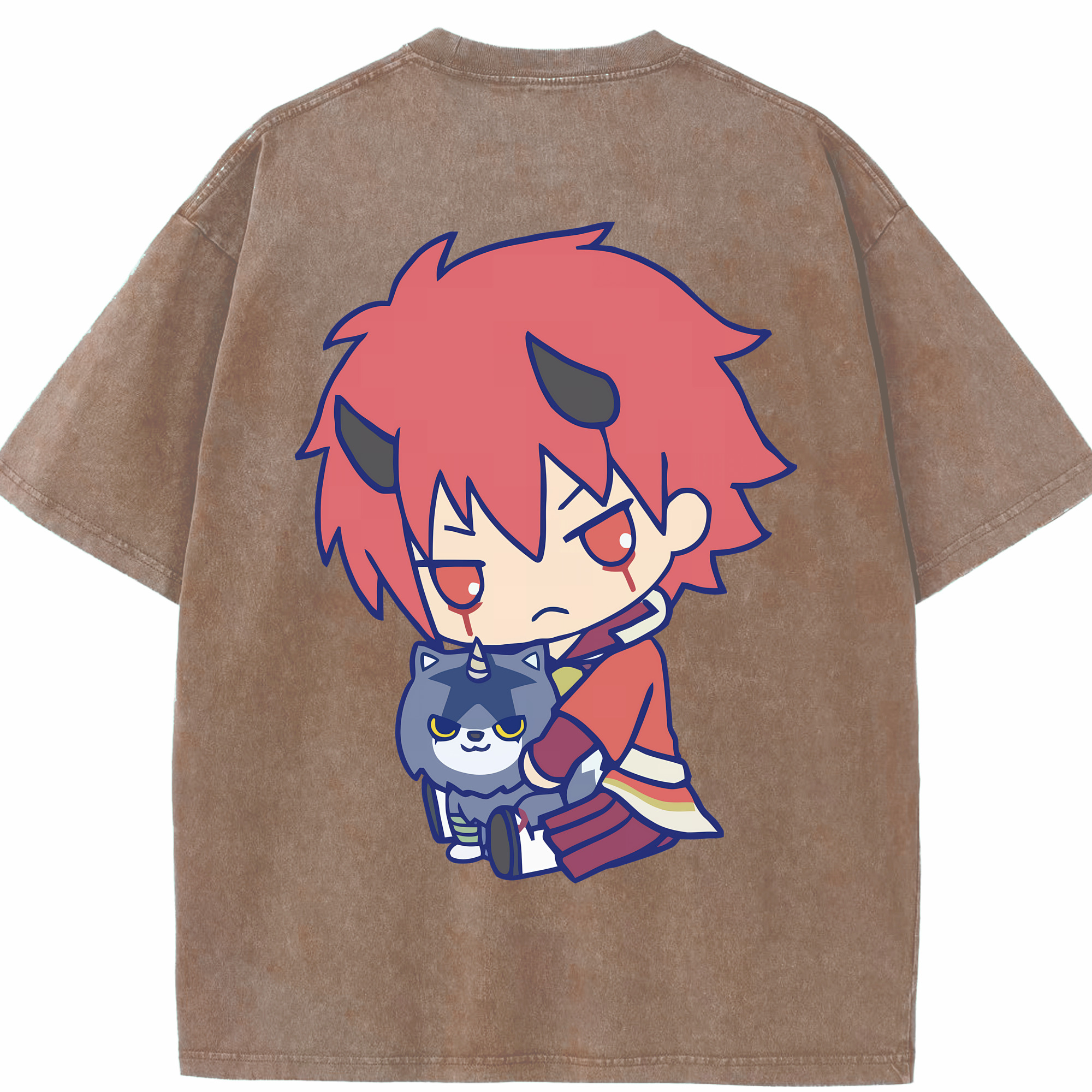 （画像用） 転スラ Regarding Reincarnated to Slime 綿100% ヴィンテージ風 半袖Tシャツ（背面プリント）