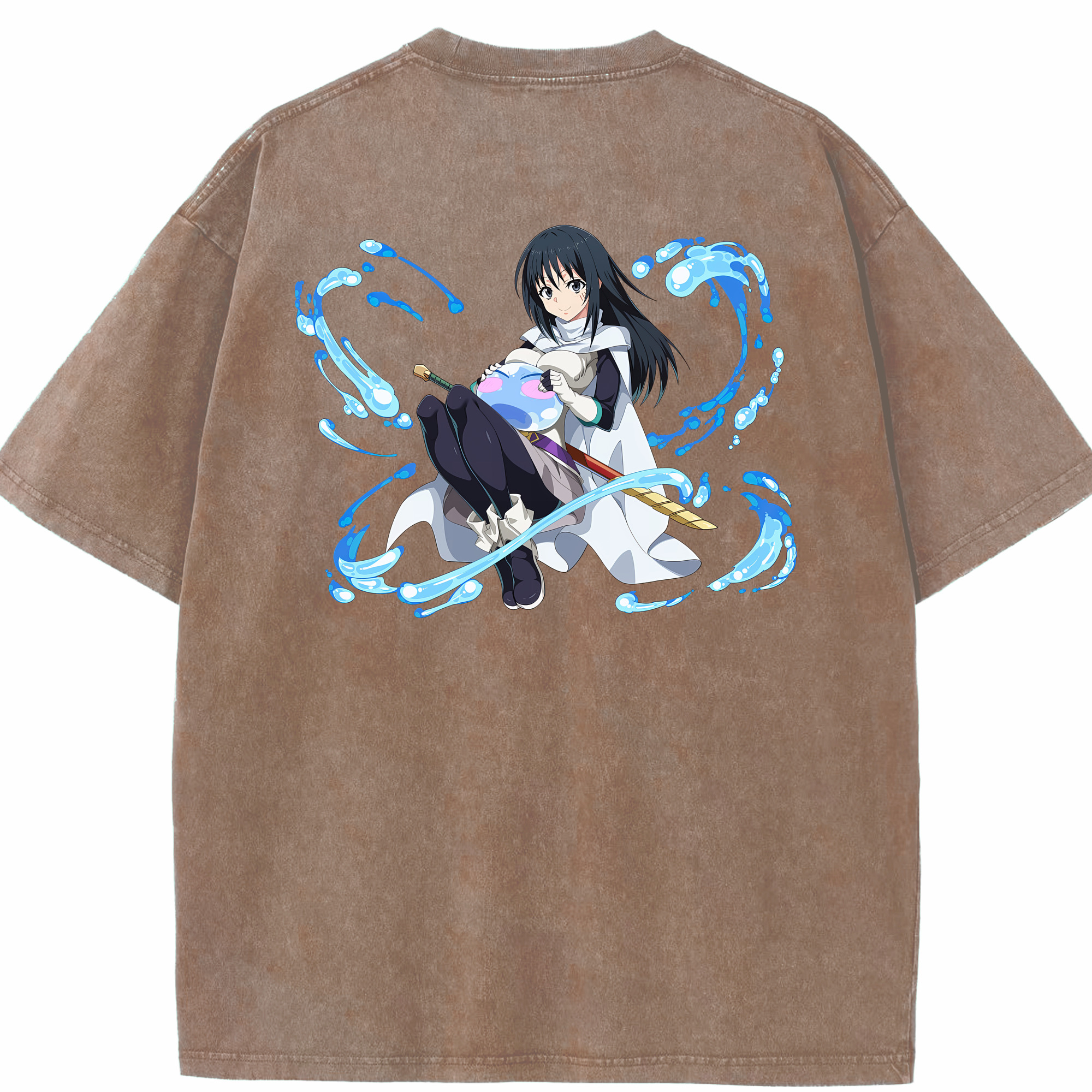 （画像用） 転スラ Regarding Reincarnated to Slime 綿100% ヴィンテージ風 半袖Tシャツ（背面プリント）