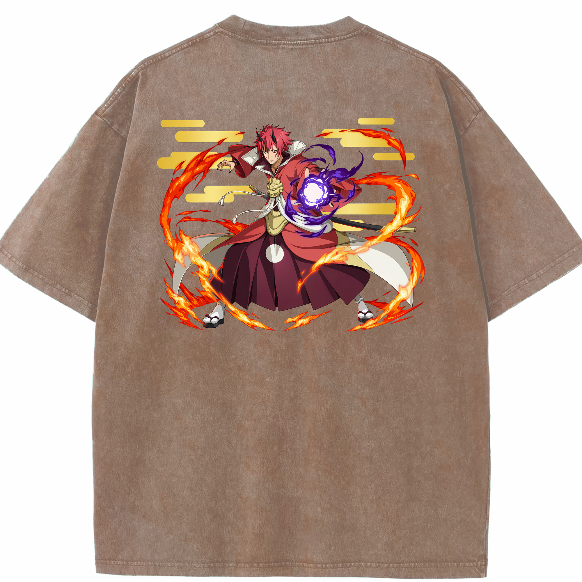 （画像用） 転スラ Regarding Reincarnated to Slime 綿100% ヴィンテージ風 半袖Tシャツ（背面プリント）