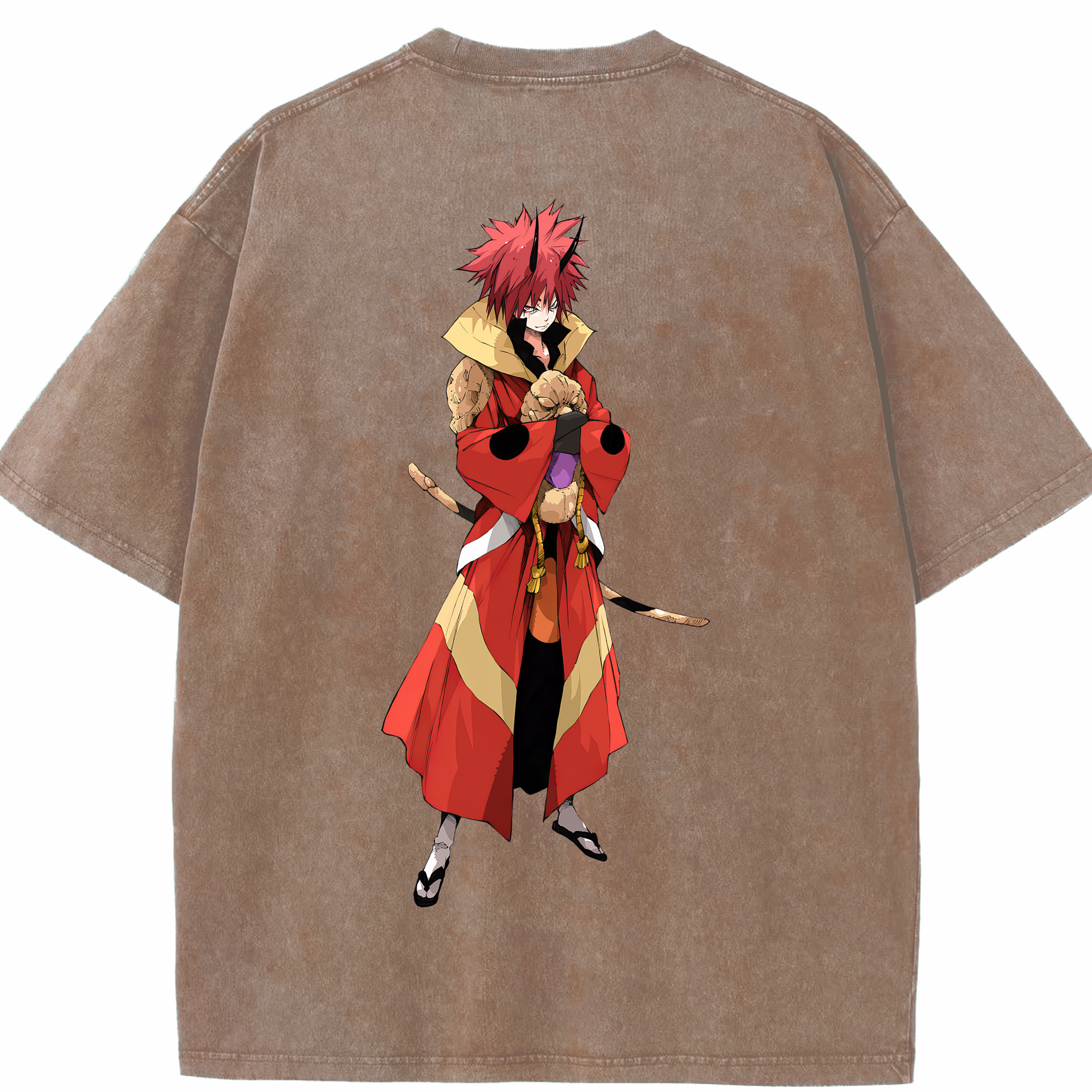 （画像用） 転スラ Regarding Reincarnated to Slime 綿100% ヴィンテージ風 半袖Tシャツ（背面プリント）