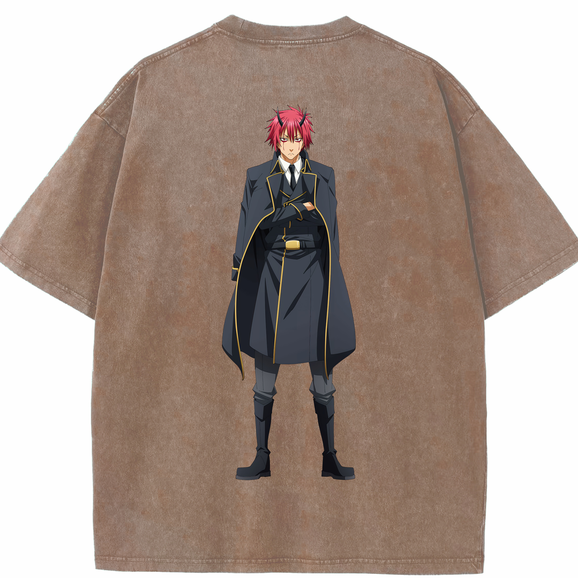 （画像用） 転スラ Regarding Reincarnated to Slime 綿100% ヴィンテージ風 半袖Tシャツ（背面プリント）