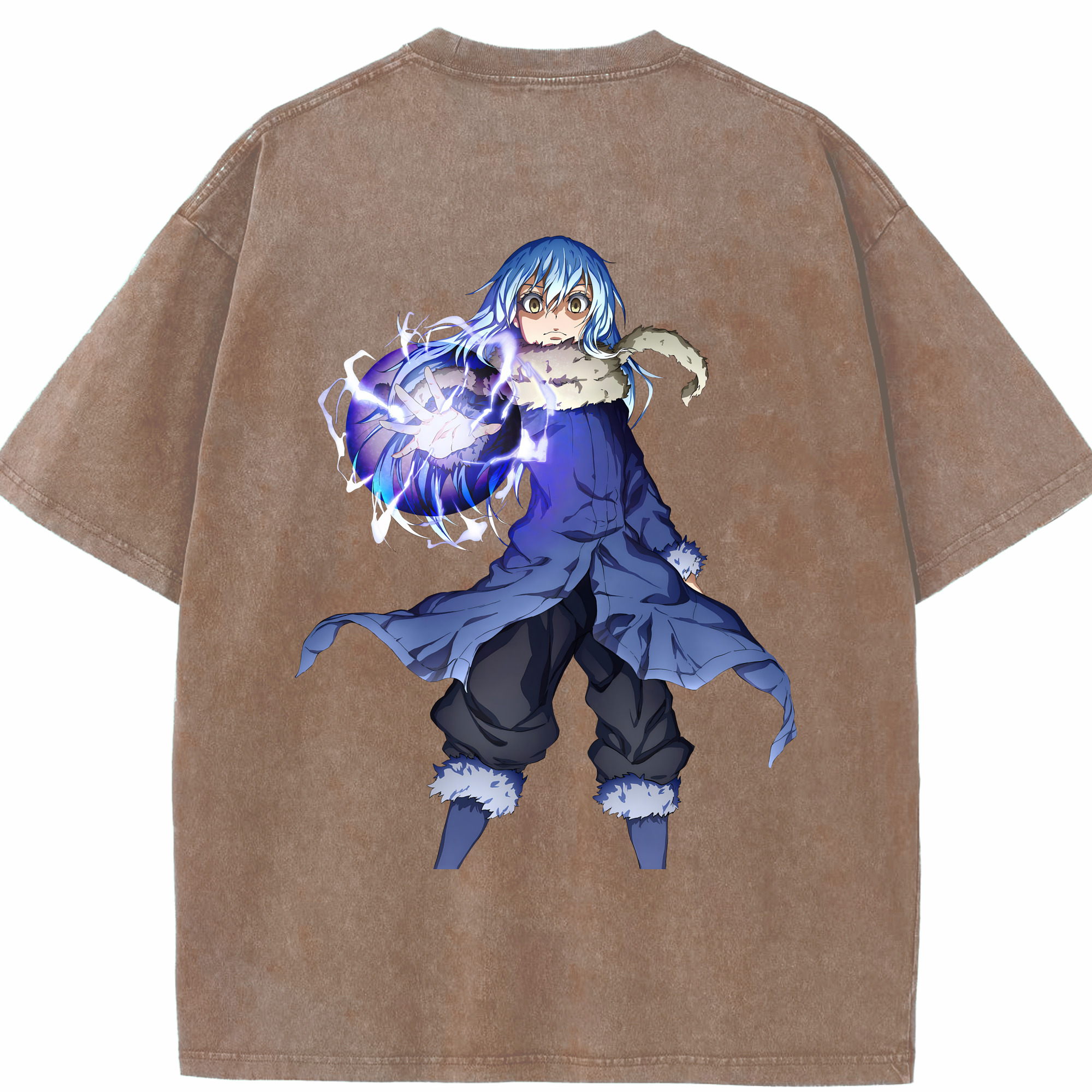 （画像用） 転スラ Regarding Reincarnated to Slime 綿100% ヴィンテージ風 半袖Tシャツ（背面プリント）