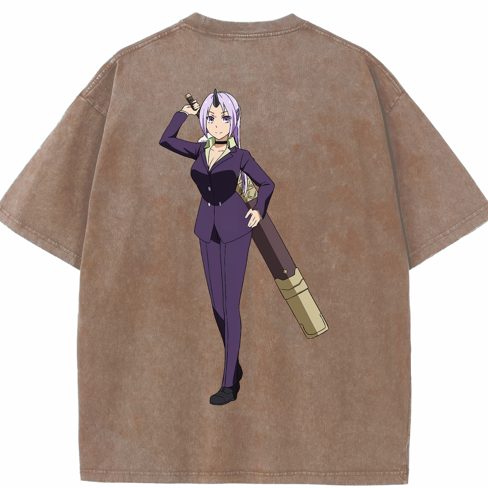 （画像用） 転スラ Regarding Reincarnated to Slime 綿100% ヴィンテージ風 半袖Tシャツ（背面プリント）