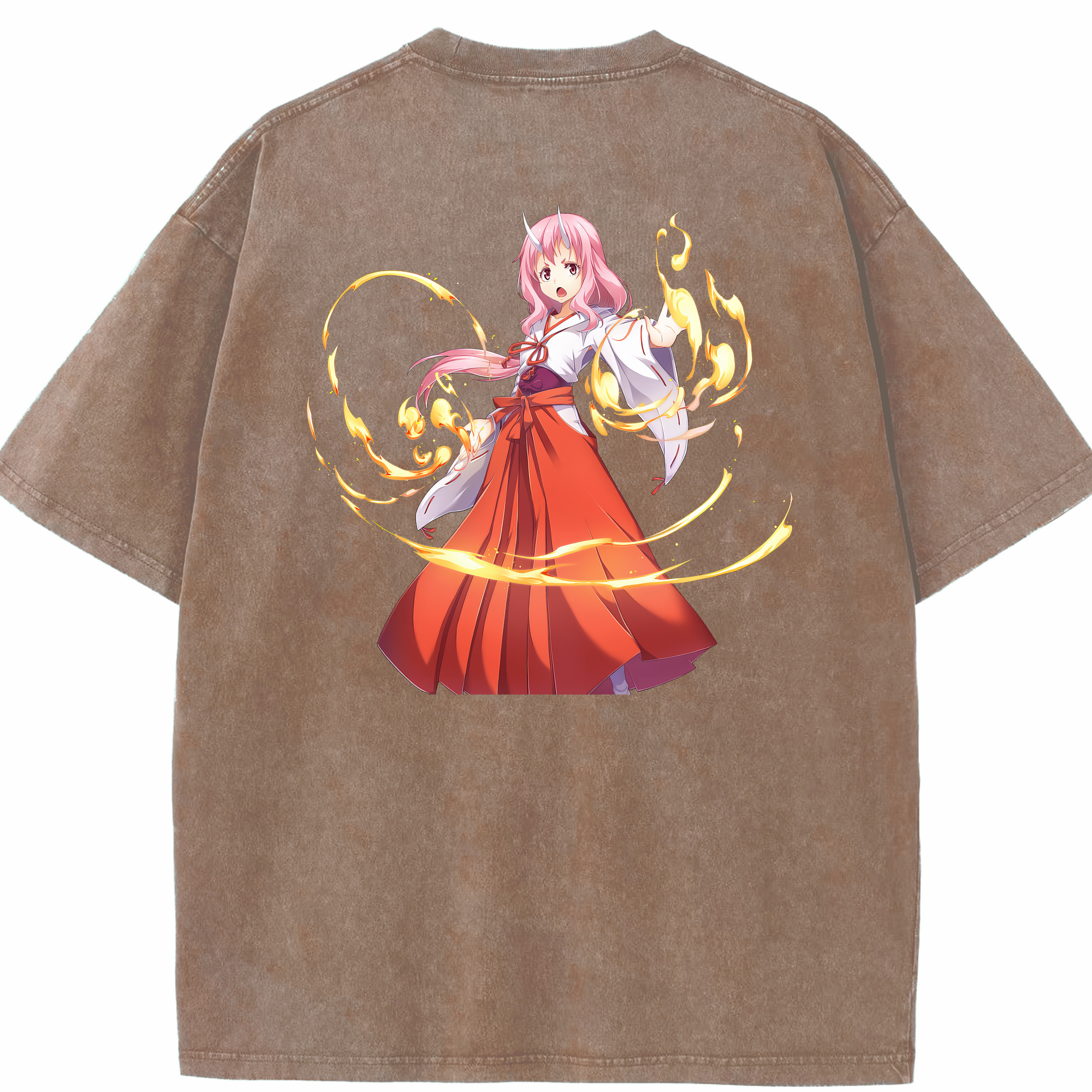 （画像用） 転スラ Regarding Reincarnated to Slime 綿100% ヴィンテージ風 半袖Tシャツ（背面プリント）