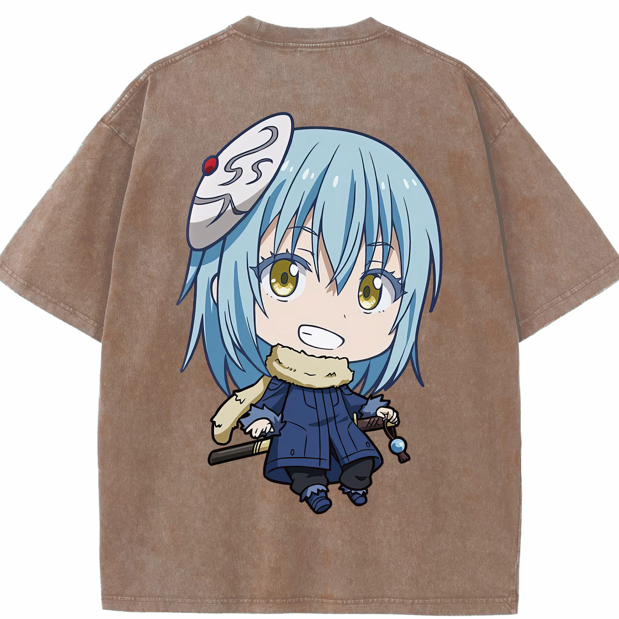 （画像用） 転スラ Regarding Reincarnated to Slime 綿100% ヴィンテージ風 半袖Tシャツ（背面プリント）