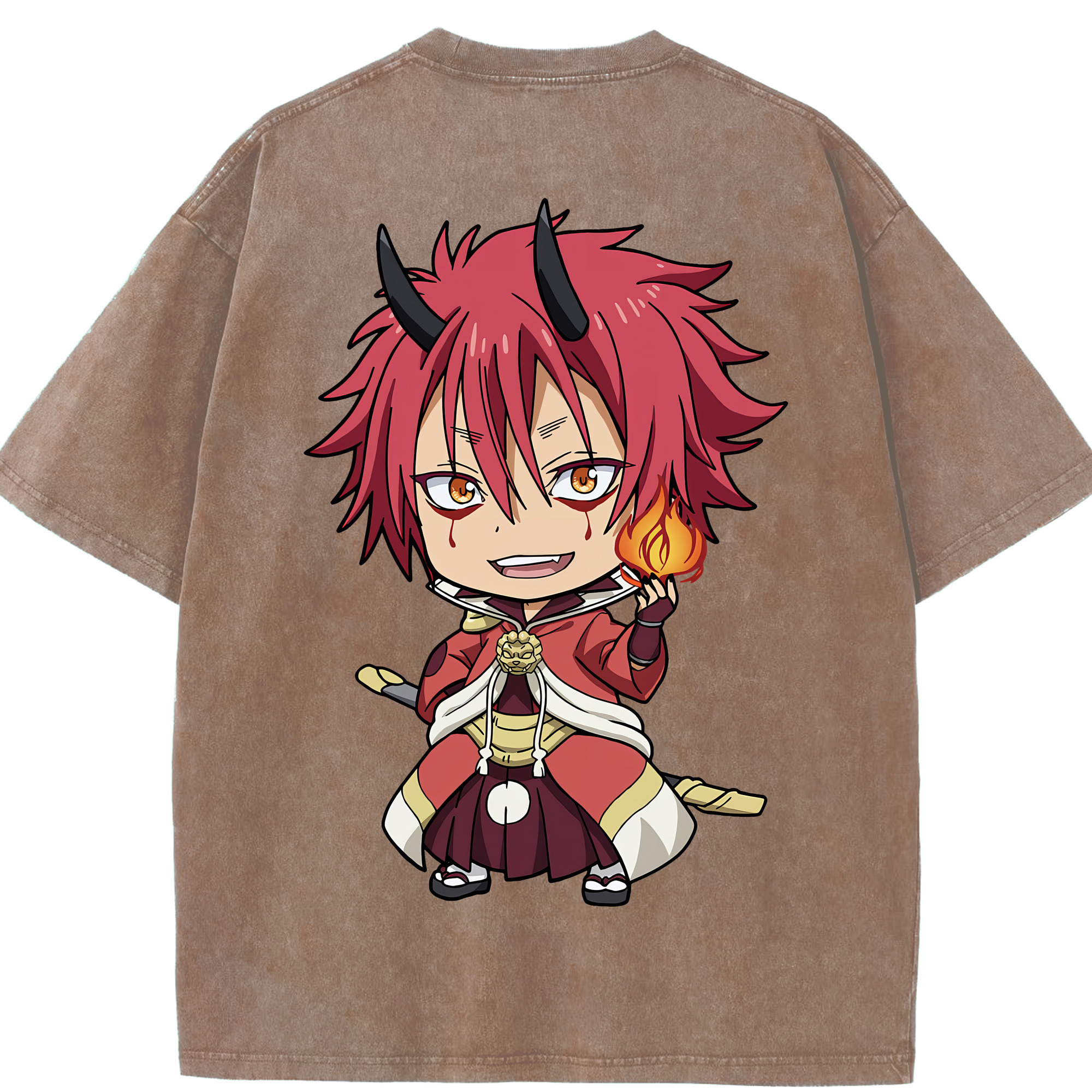 （画像用） 転スラ Regarding Reincarnated to Slime 綿100% ヴィンテージ風 半袖Tシャツ（背面プリント）