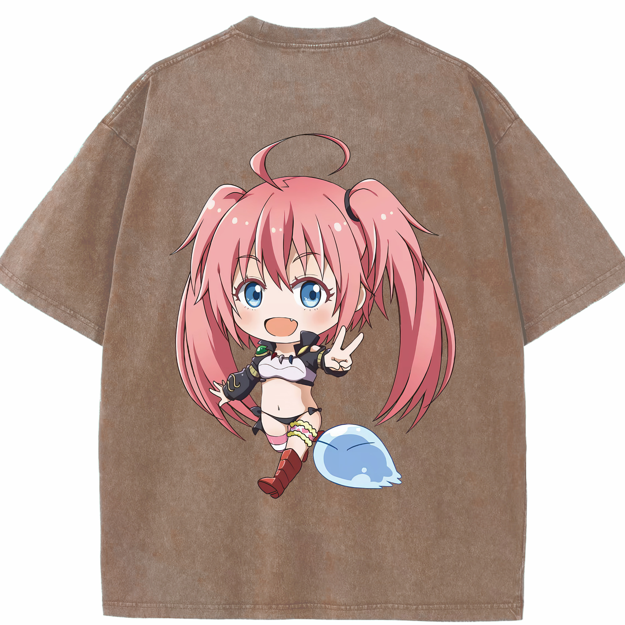 （画像用） 転スラ Regarding Reincarnated to Slime 綿100% ヴィンテージ風 半袖Tシャツ（背面プリント）